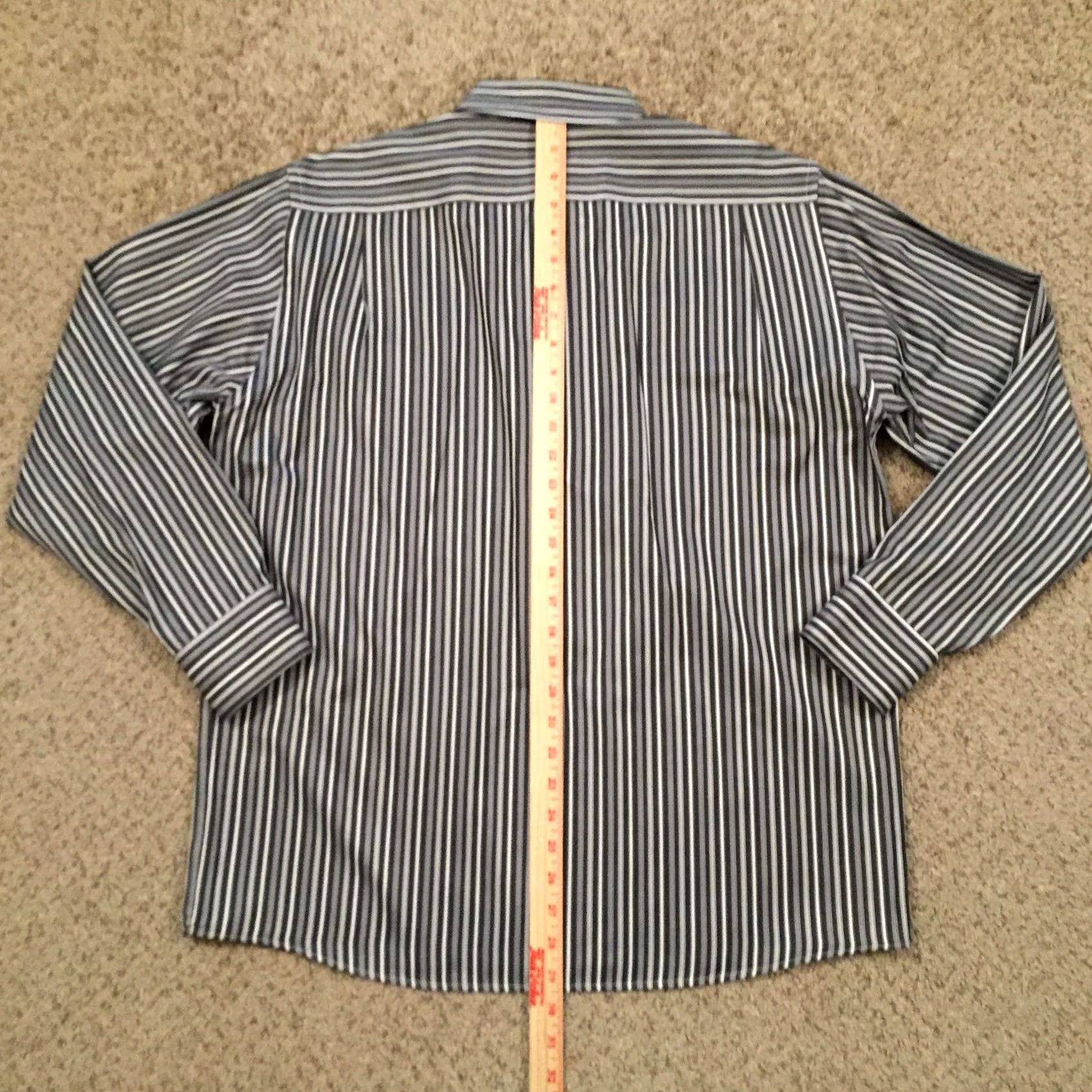 Vintage Profilo Uomo Shirt Mens L Gray Striped Long Sleeve Button Up Italy Size US L / EU 52-54 / 3 - 6 Thumbnail