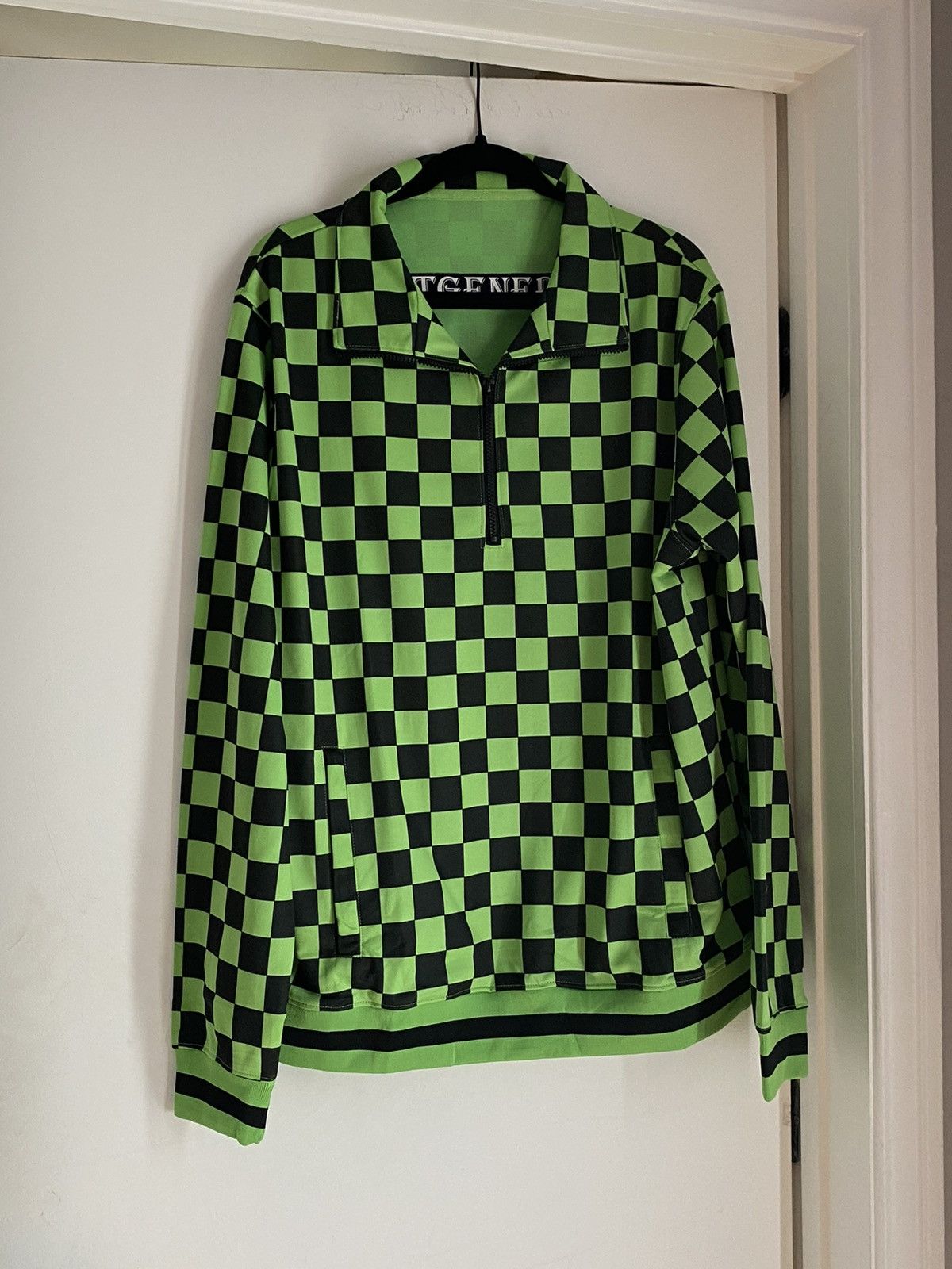 Designer Lost General Green Black Checked 1/4 Zip Top L Size US L / EU 52-54 / 3 - 1 Thumbnail