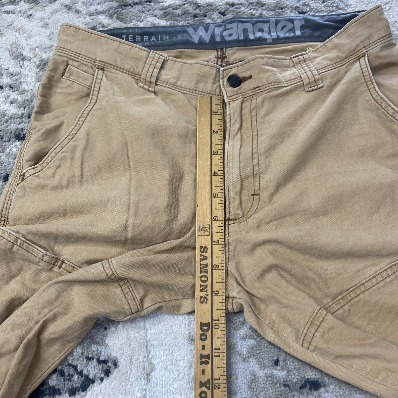 Wrangler Wrangler ATG Pants Mens 32x32 Beige Logo Cotton Straight Leg Size US 32 / EU 48 - 5 Thumbnail
