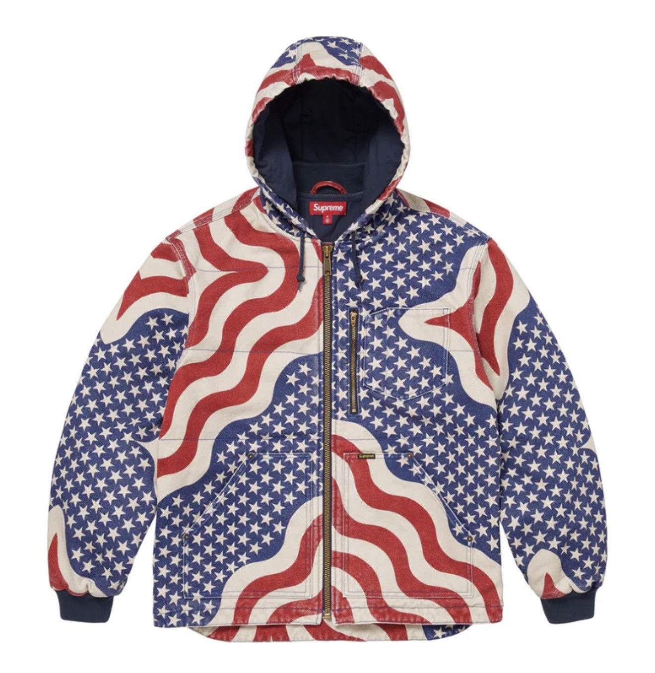Supreme Supreme Flag Quilted Hooded Work Jacket Size US L / EU 52-54 / 3 - 6 Thumbnail