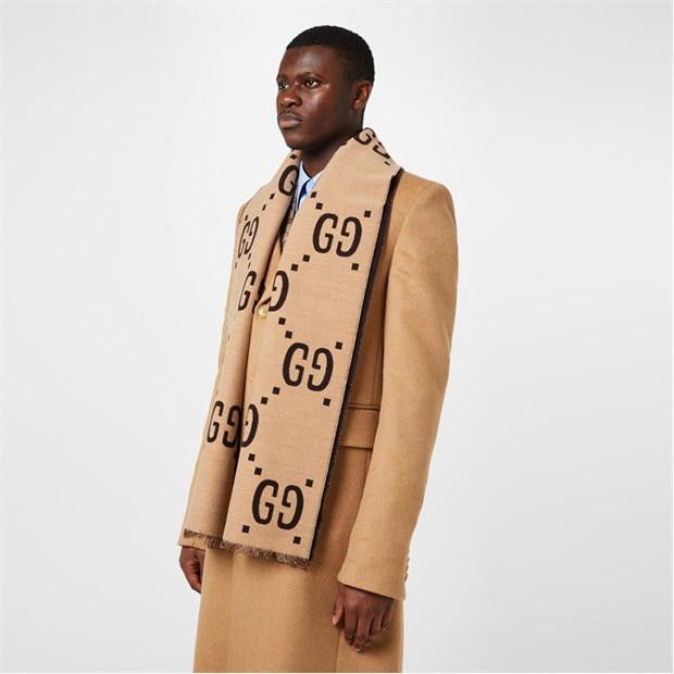 Gucci GUCCI Men'S Jacquard Wool Gg Scarf Size ONE SIZE - 3 Thumbnail