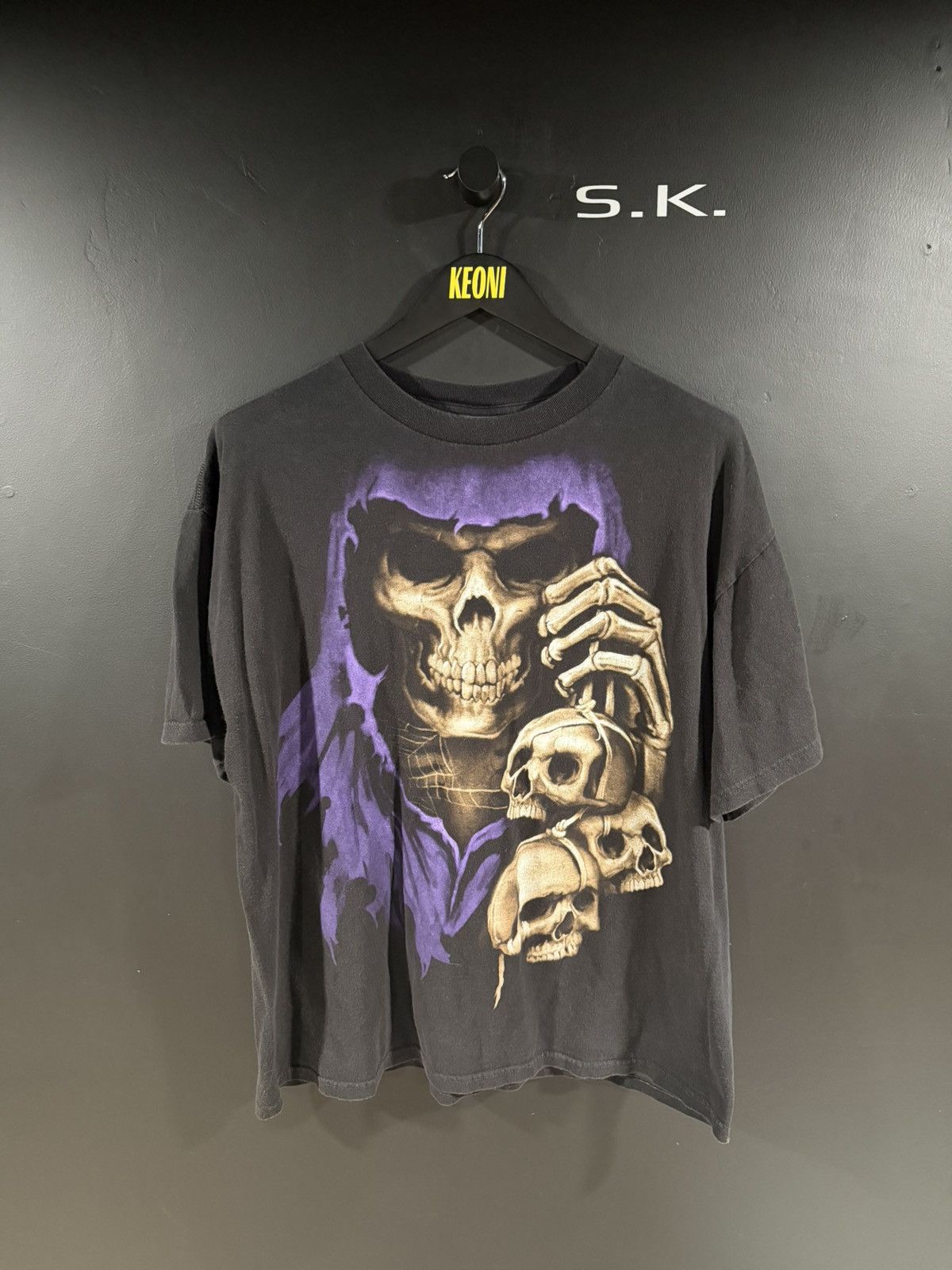 Vintage 1990s Vintage Grim Reaper Skeleton Grunge Fashion Tee XL Size US XL / EU 56 / 4 - 1 Thumbnail