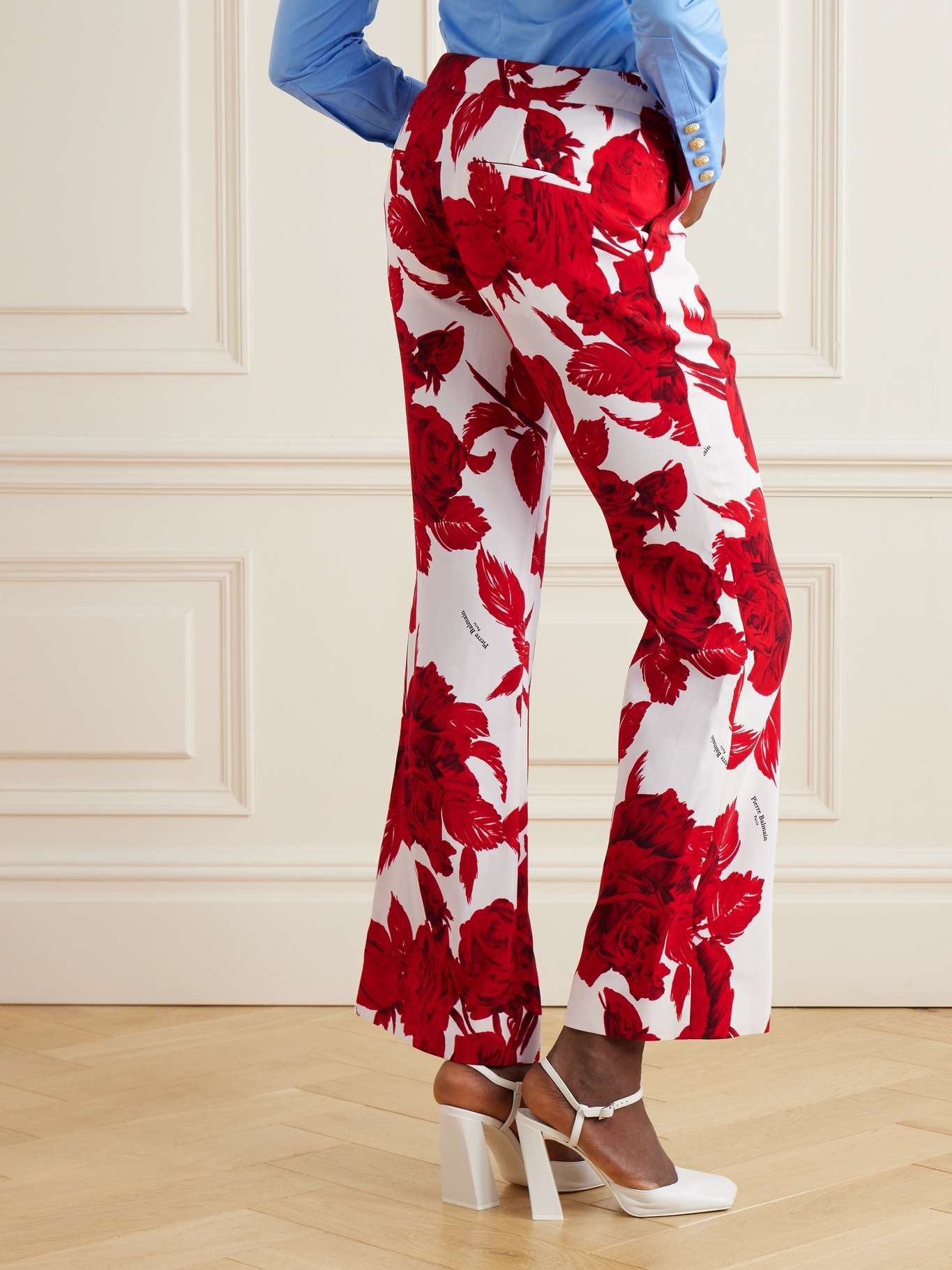 Balmain o1y0625 Sweatpant in Red/White Size 28" / US 6 / IT 42 - 4 Thumbnail