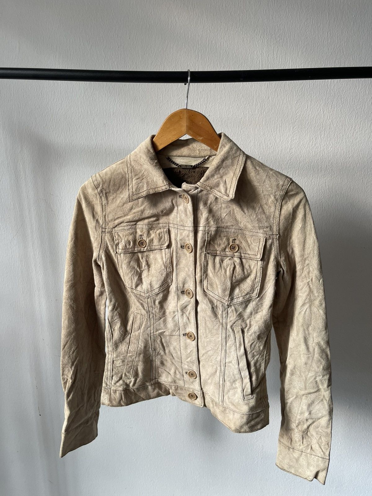 Dolce & Gabbana 2000s Dolce & Gabbana Suede Leather Jacket #98 Size XXS / US 00 / IT 34 - 1 Thumbnail