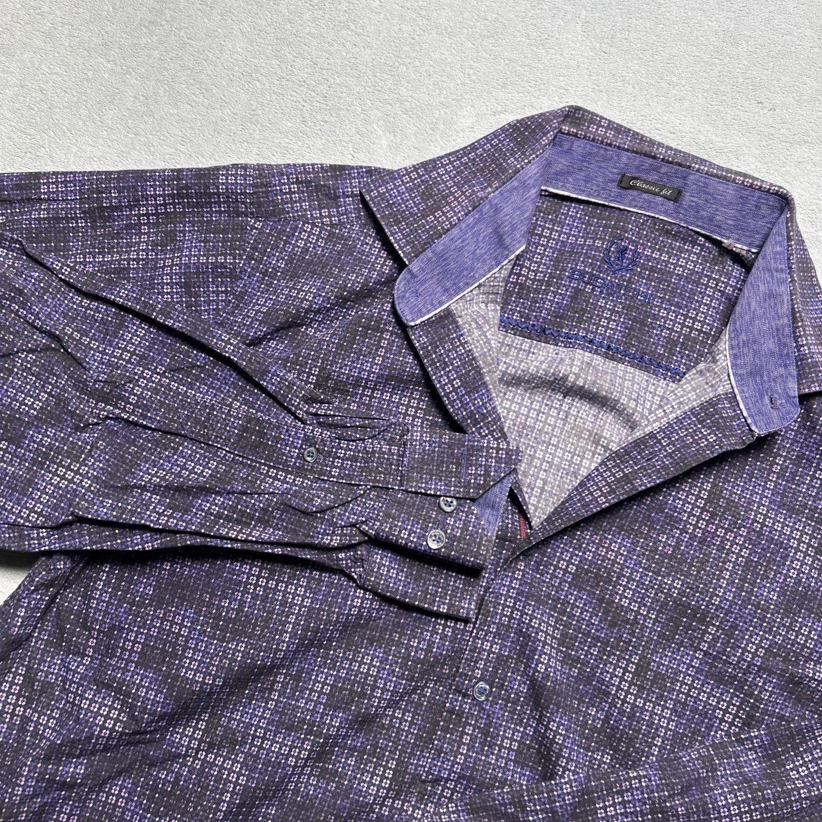 BUGATCHI Bugatchi Button Up Shirt Mens Large Scales Fancy Long sleeve Size US L / EU 52-54 / 3 - 13 Thumbnail