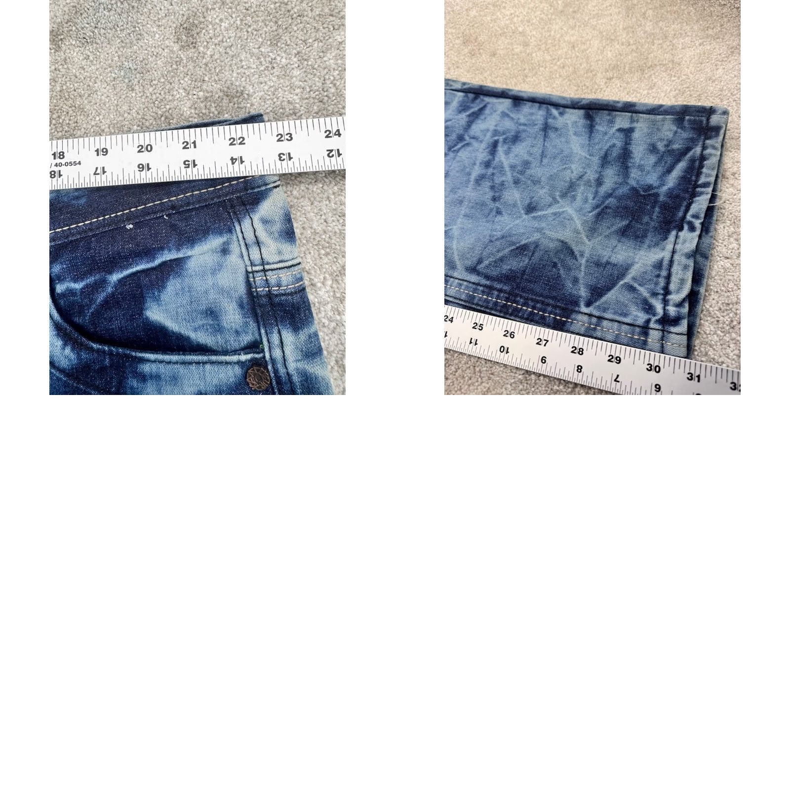 Denime VINTAGE Kaalu Euro Jeans Men’s 46x32 Blue Denim Acid Wash Straight Leg Distressed 6202 Size US 30 / EU 46 - 10 Thumbnail