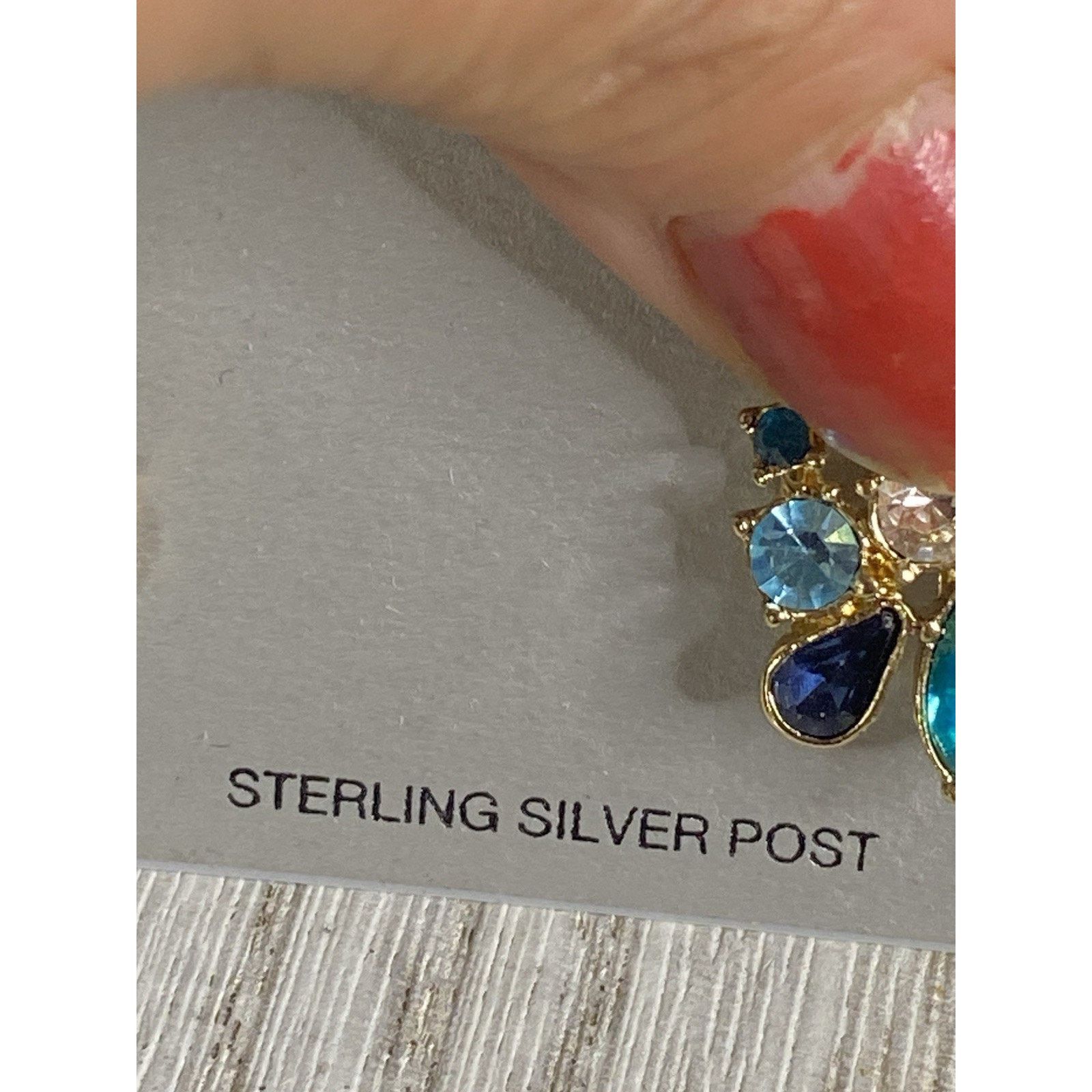 Sterling Silver NWT Gemma Layne Sterling Vermeil Earrings Multicolor Dangle Size ONE SIZE - 2 Thumbnail