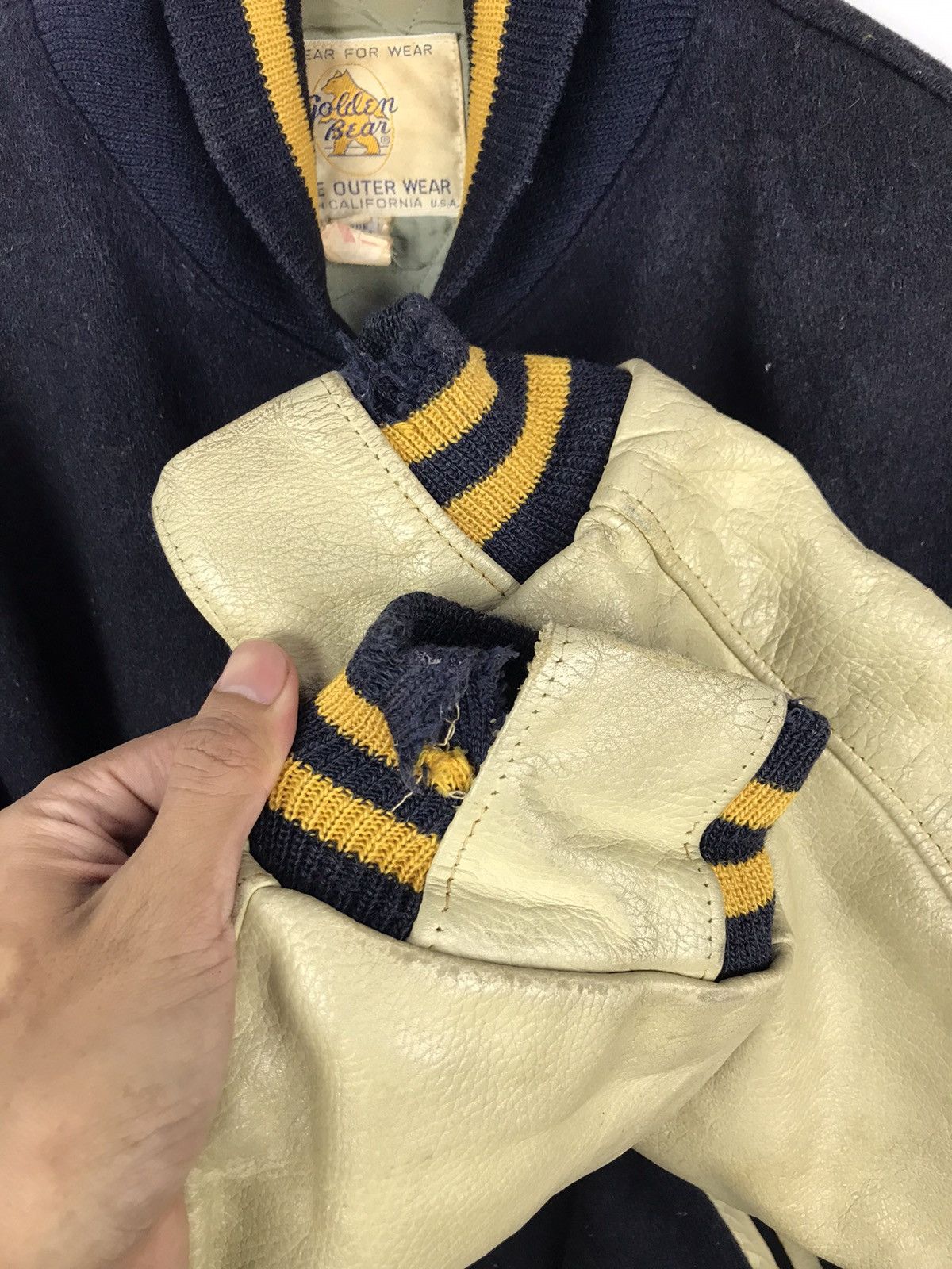 Golden Bear × Vintage Golden Bear Vintage Varsity Jacket Plain Design Size US XL / EU 56 / 4 - 6 Thumbnail