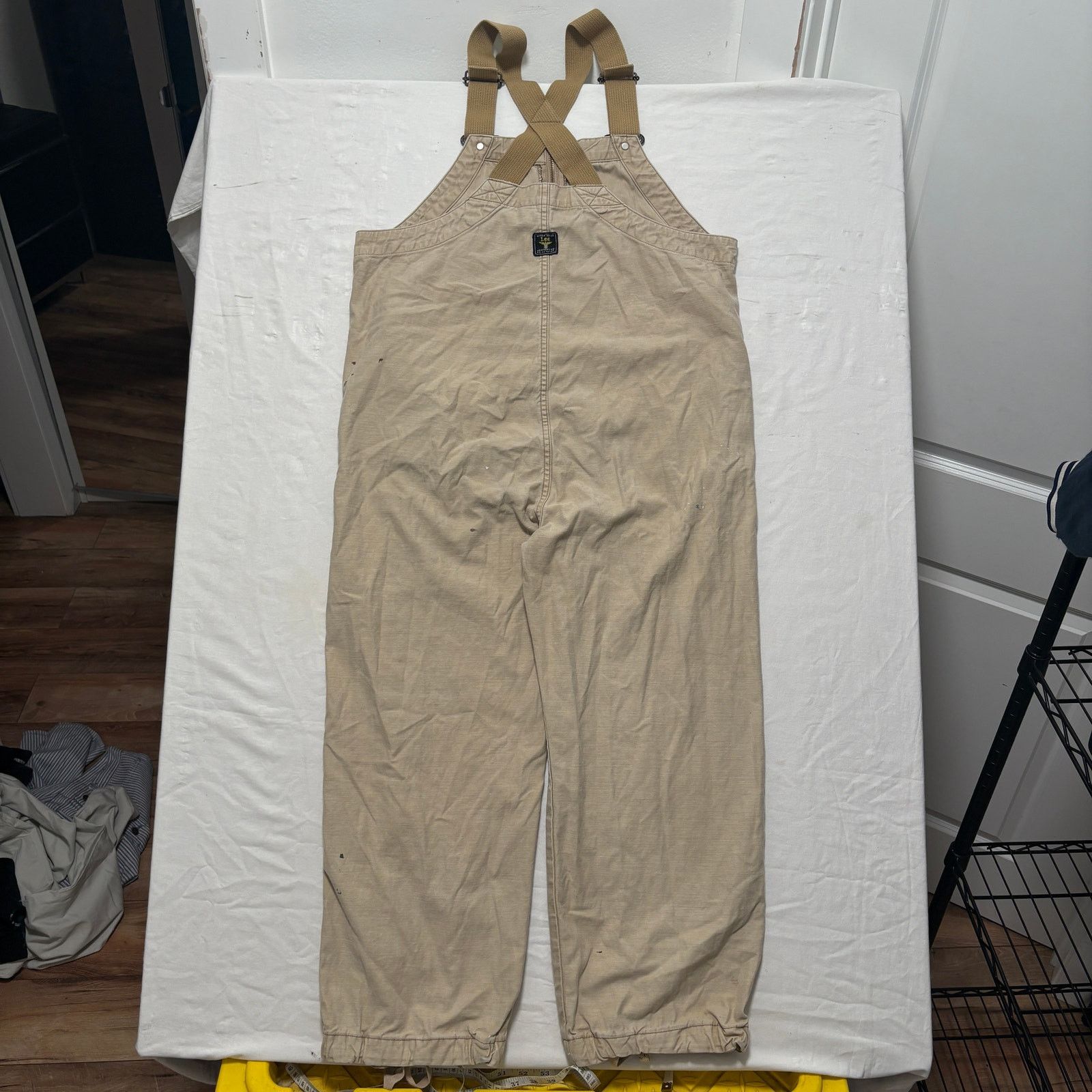 Lee VTG 50's Lee Sanforized WW2 Tanker Bibs Overalls Tan 40x25 Size US 40 / EU 56 - 4 Thumbnail