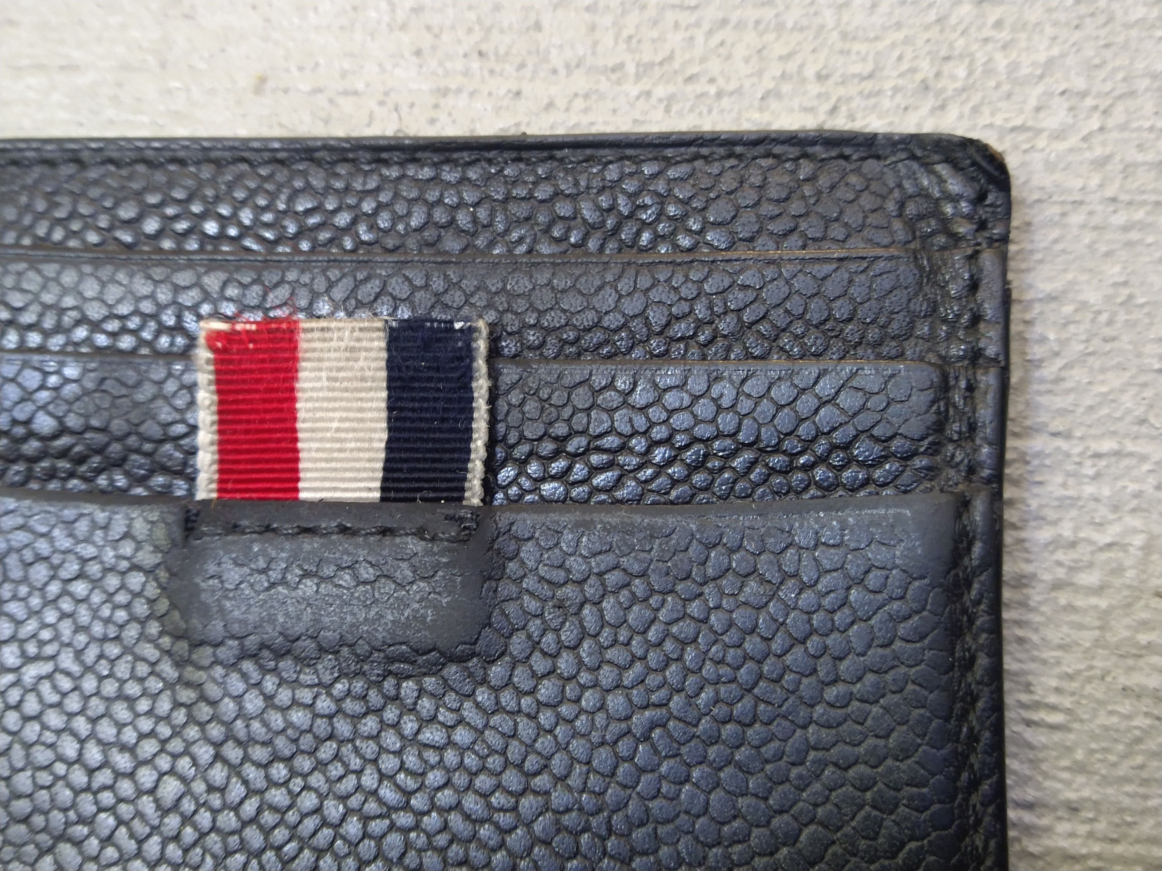 Thom Browne Thom Browne Cardholder Wallet Black Leather Pebbled Slim Size ONE SIZE - 5 Thumbnail