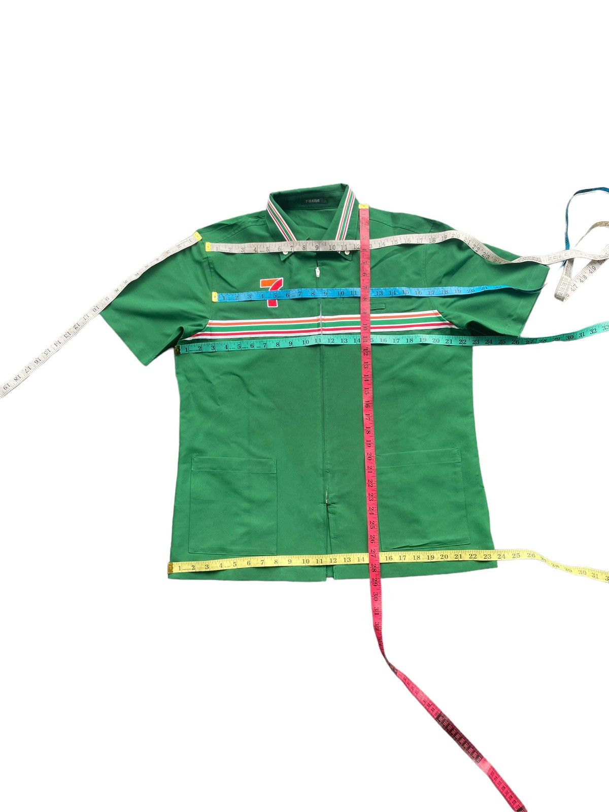Japanese Brand 7 Eleven Short Sleave Work Shirt Size US L / EU 52-54 / 3 - 2 Thumbnail