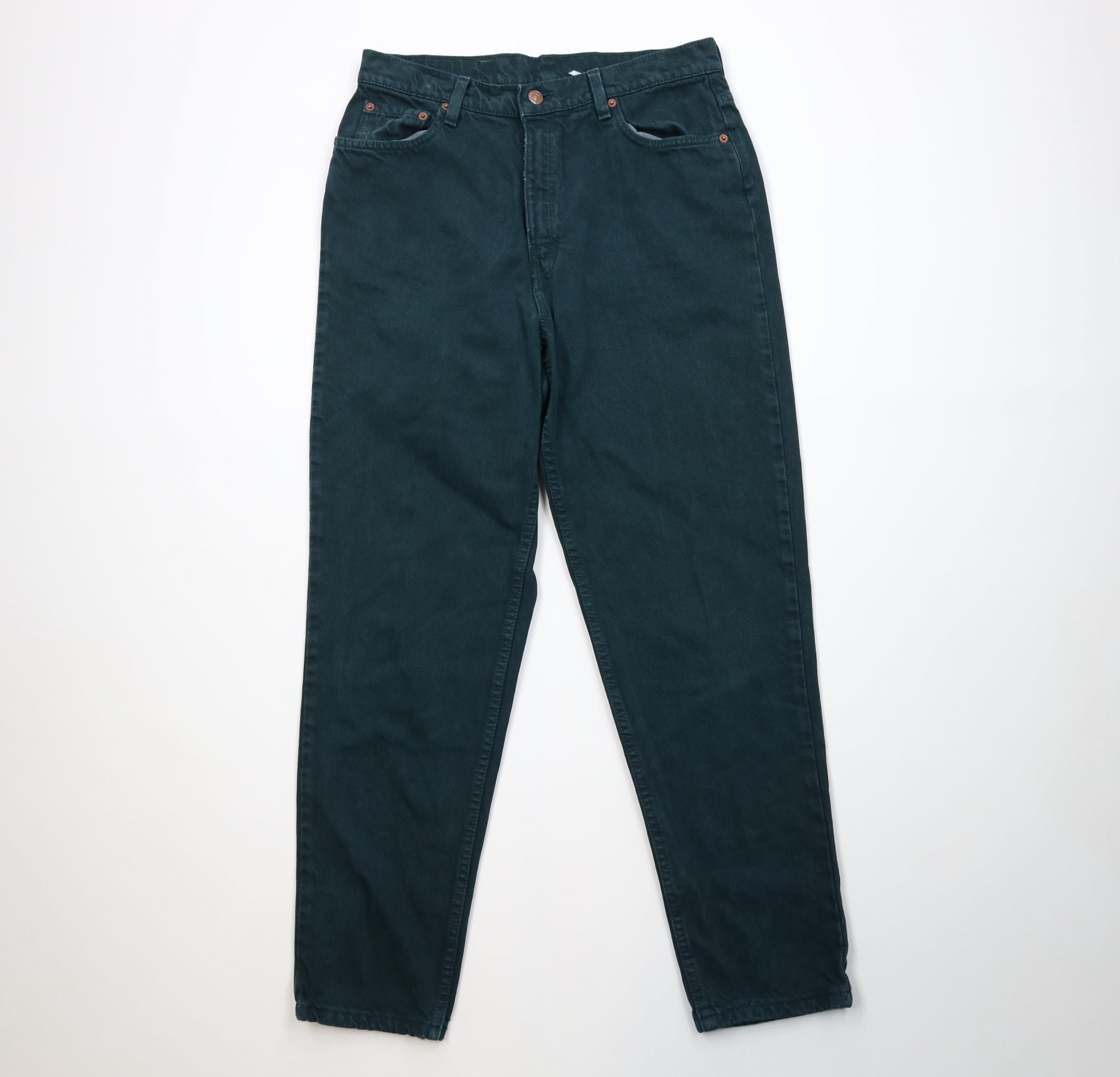Levi's Vintage 90s Levis 521 Tapered Leg Denim Jeans Green USA Size 36" / US 14 / IT 50 - 1 Thumbnail
