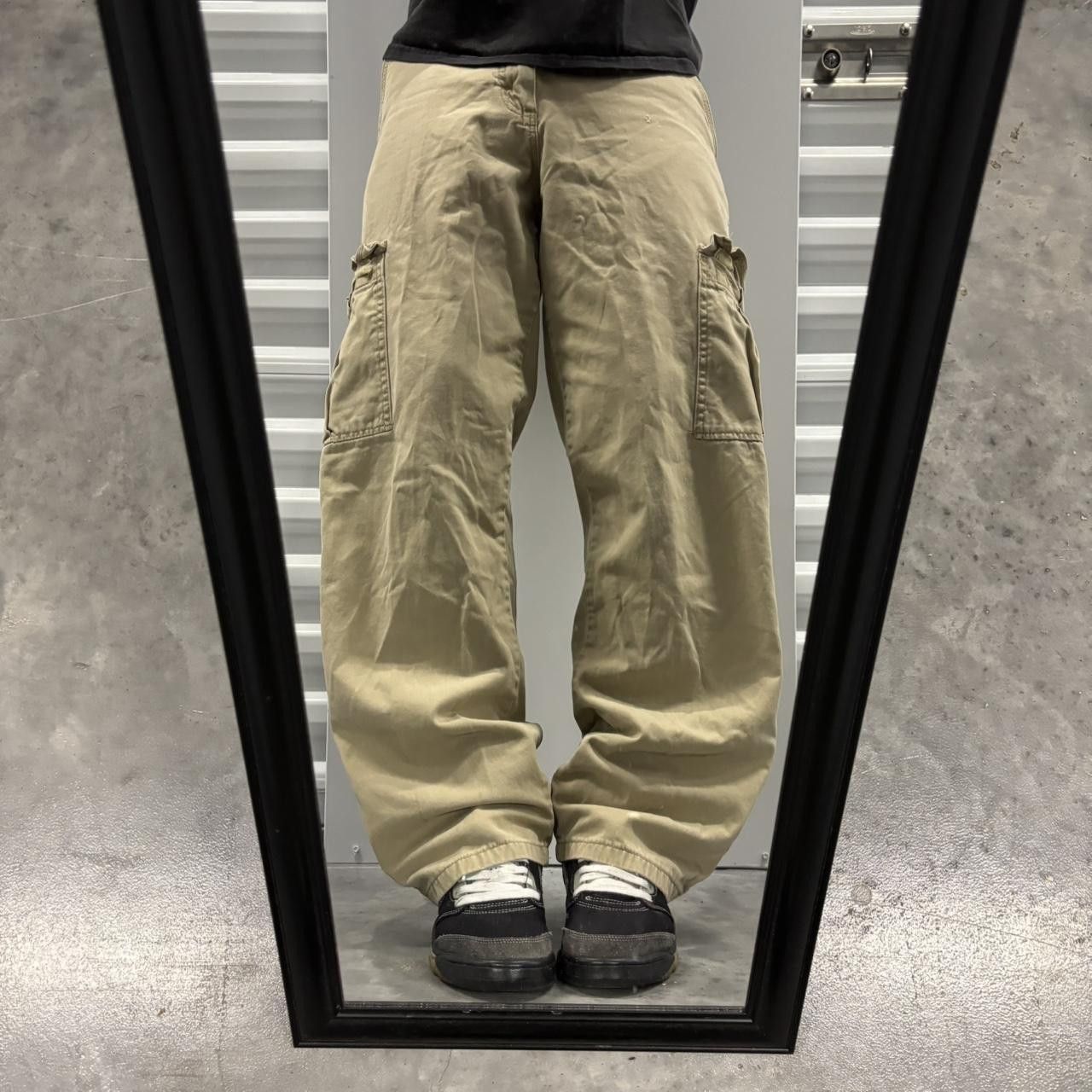 Japanese Brand × Vintage Crazy Vintage Y2K/2000s Baggy Khaki Streetwear Skater Cargo Pants! Size US 30 / EU 46 - 1 Thumbnail