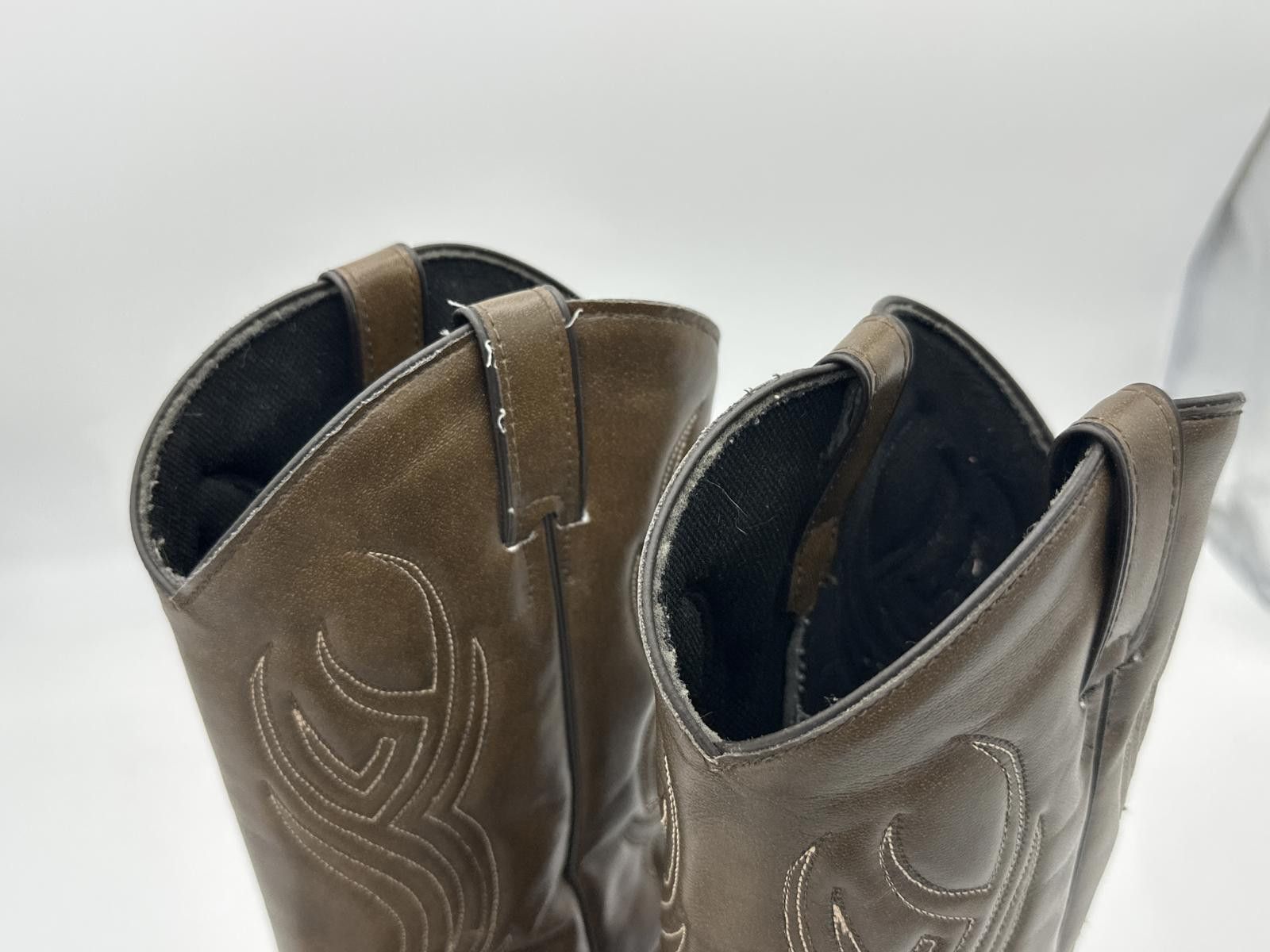 Designer Stylish Brown Western Cowboy Boots with Intricate Stitching Size US 9.5 / EU 42-43 - 6 Thumbnail