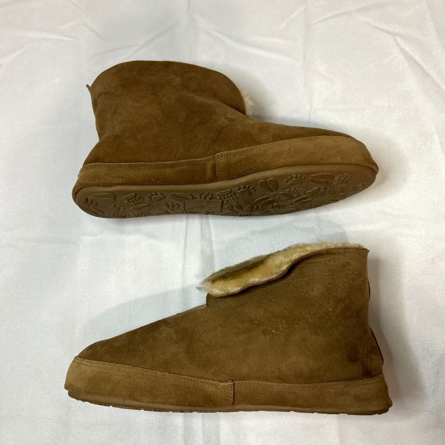 Vintage Woolrich Slip-On Mens Brown Men Leather Ankle Faux Fur Lined Indoor Slippers Size Size ONE SIZE - 3 Thumbnail