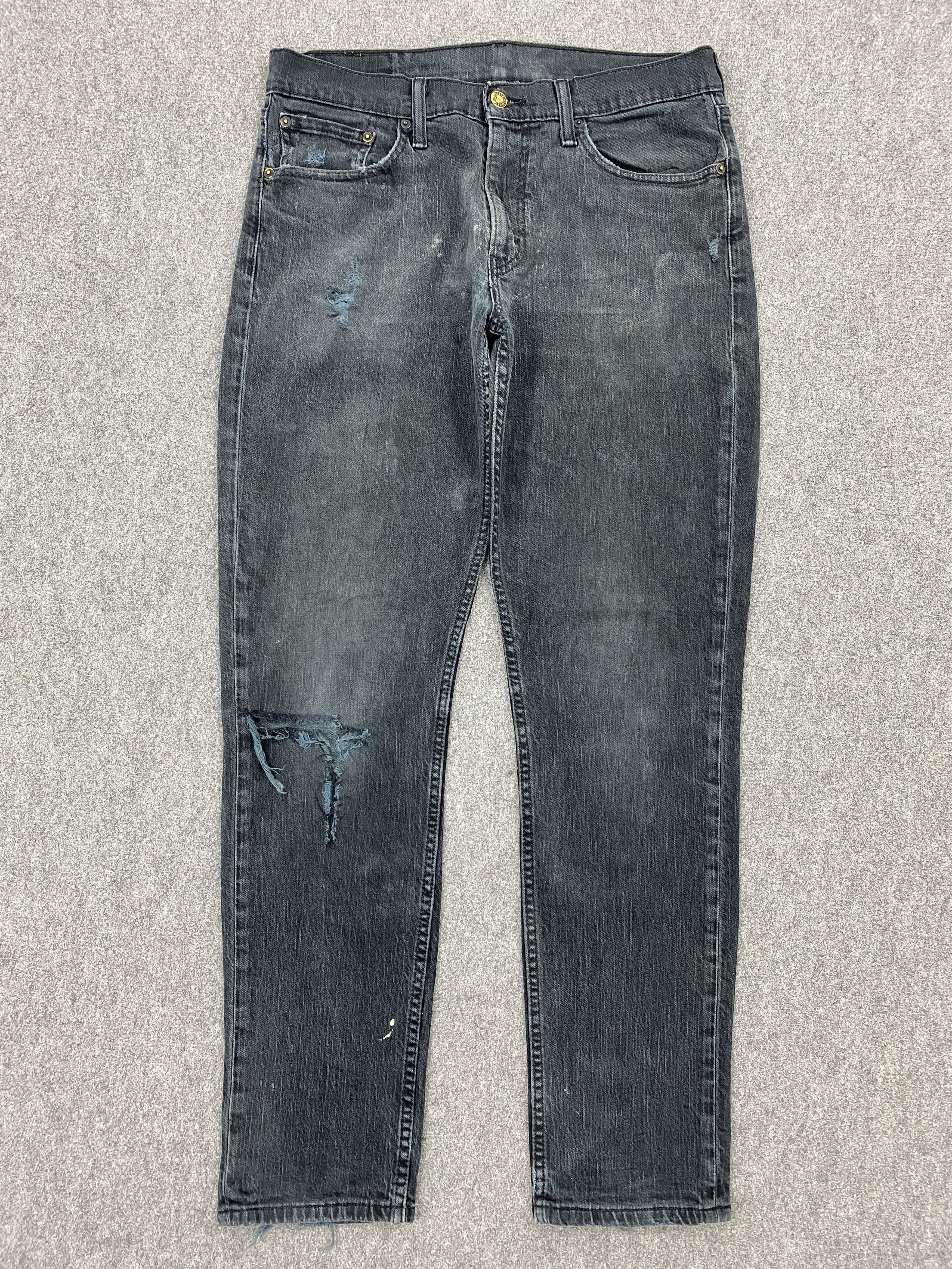 Vintage Distressed Levis 511 Faded Black Jeans S0043 32x32
