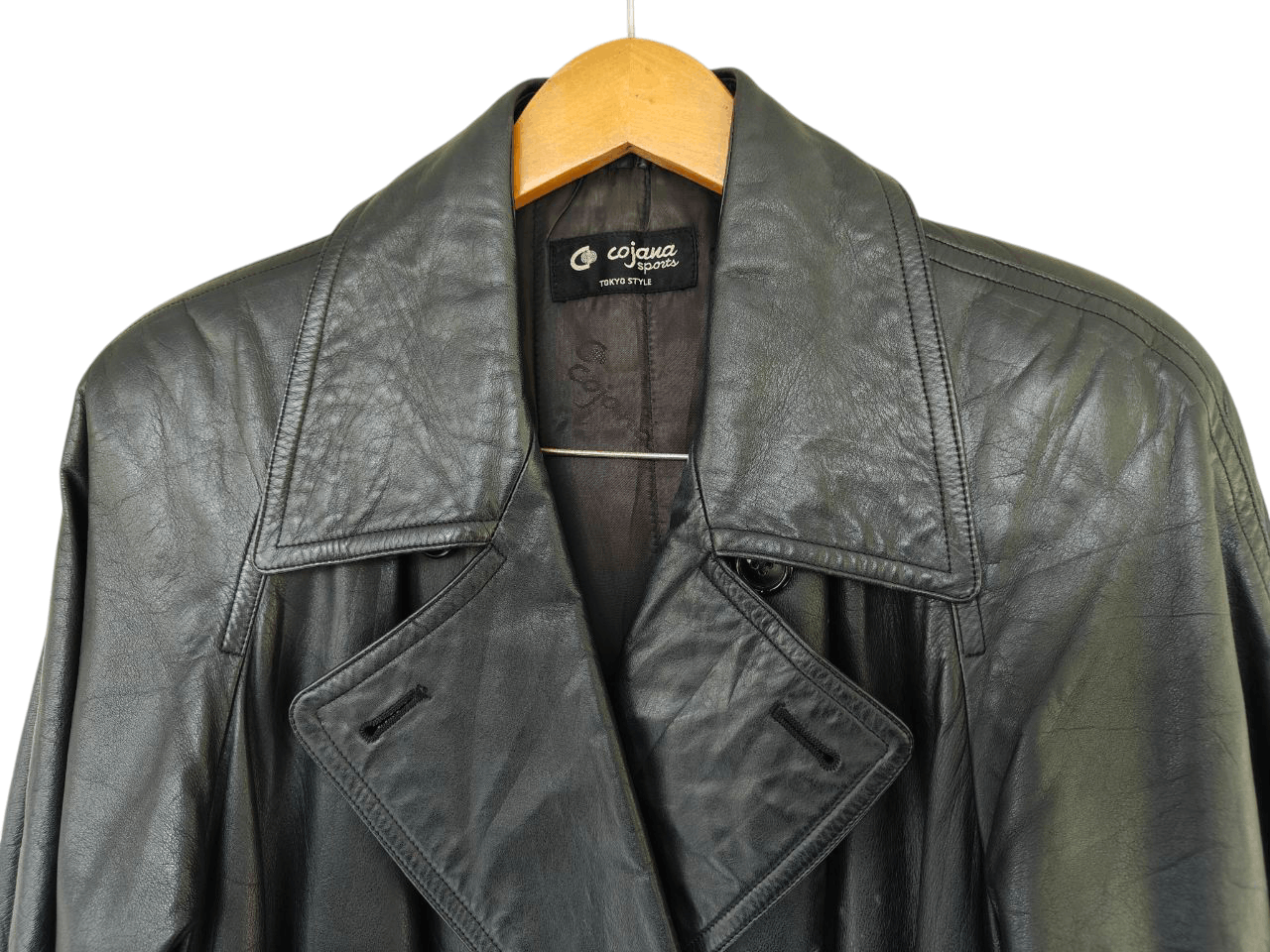 Japanese Brand Vtg Japanese Cojana Sport Leather Trench Coat Size US M / EU 48-50 / 2 - 5 Thumbnail