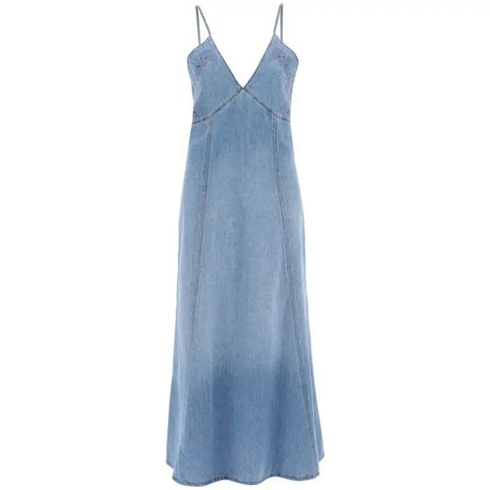 image of Chloe O1S22I1N0424 Denim Maxi Dress In Blue, Women's (Size XS)