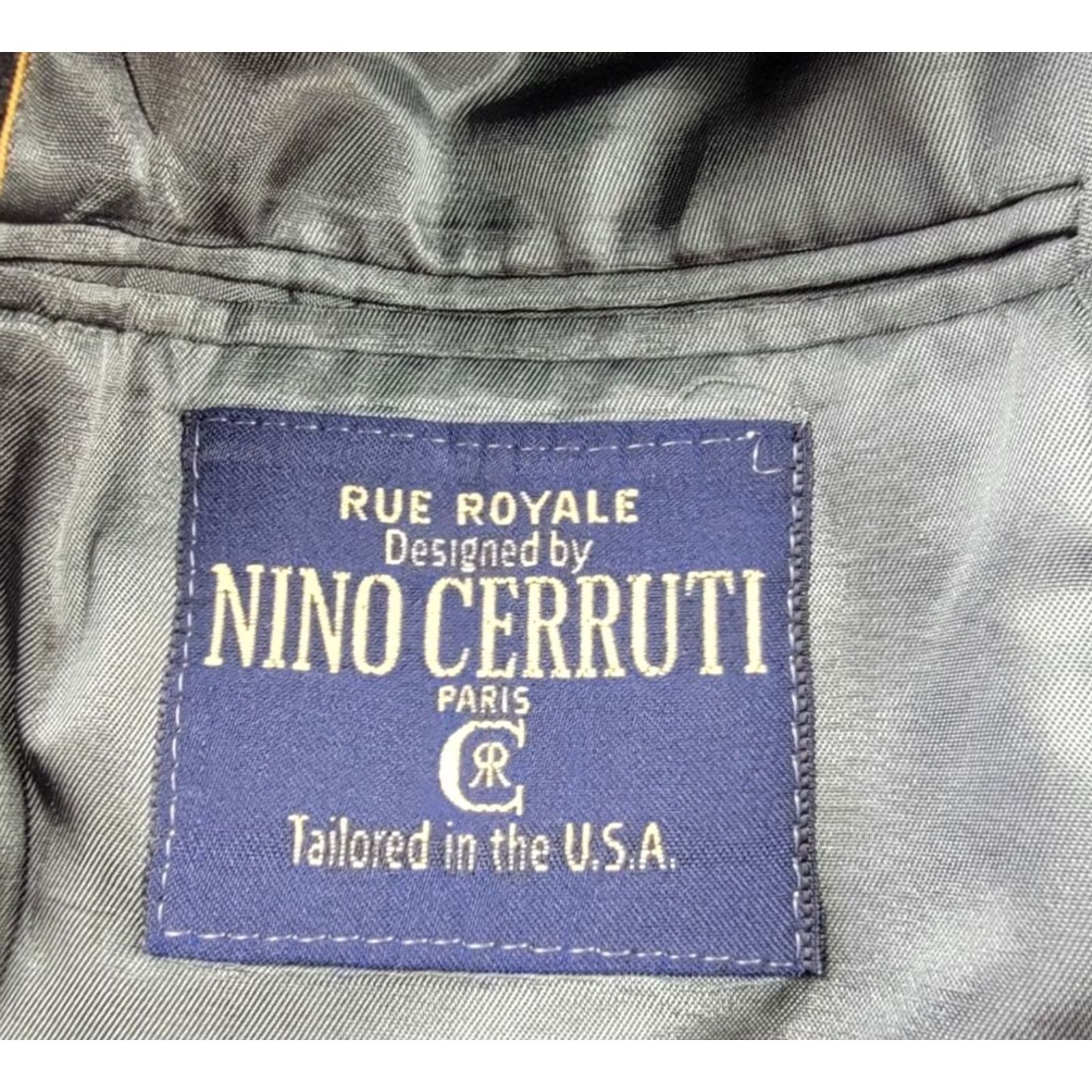 Vintage Nino Cerruti Rue Royale Suit Jacket Mens 42 R Gray Wool Single-Breasted 2-Button Notch Lapel Regular, Vintage: No, Dry Clean Only Size 42R - 5 Thumbnail