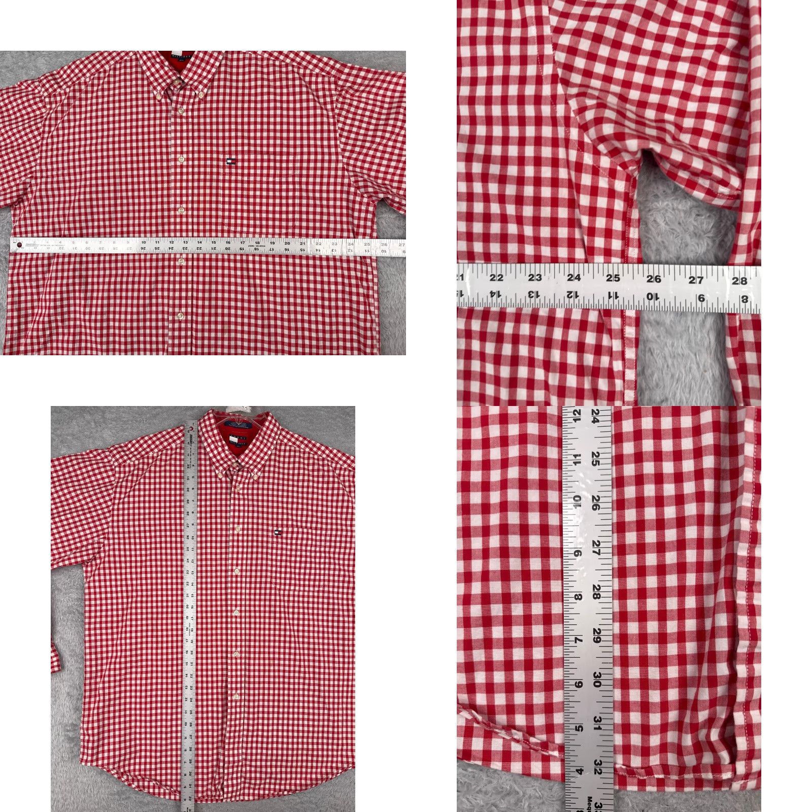 Tommy Hilfiger VINTAGE Tommy Hilfiger Shirt Men XL Red Plaid 100% Cotton Long Sleeve Pocket (Collared, Button-Down) Size US XL / EU 56 / 4 - 8 Thumbnail