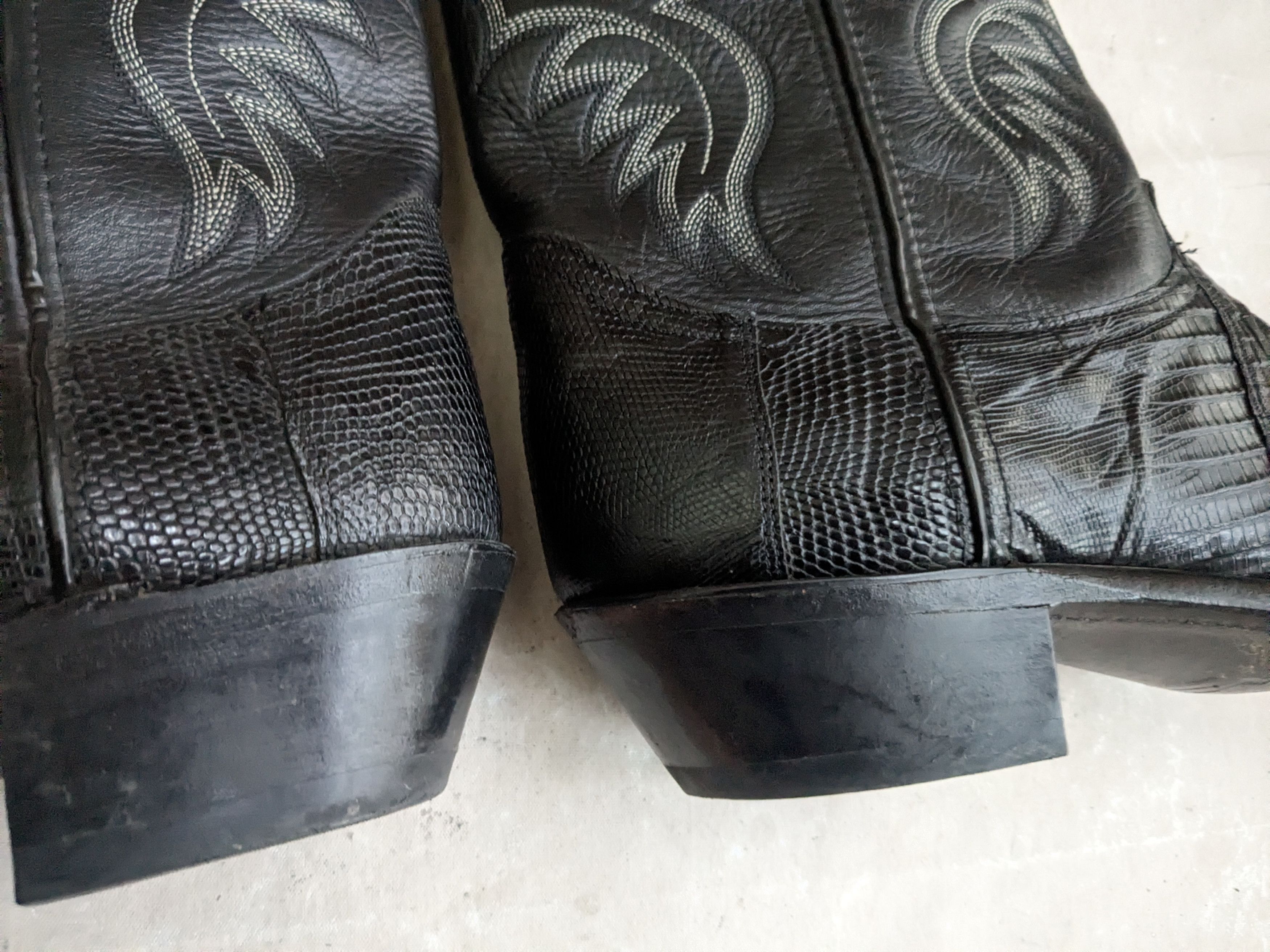 Genuine Leather Code West Cowboy Boots Black Lizard Leather 10.5 M Size US 10.5 / EU 43-44 - 5 Thumbnail