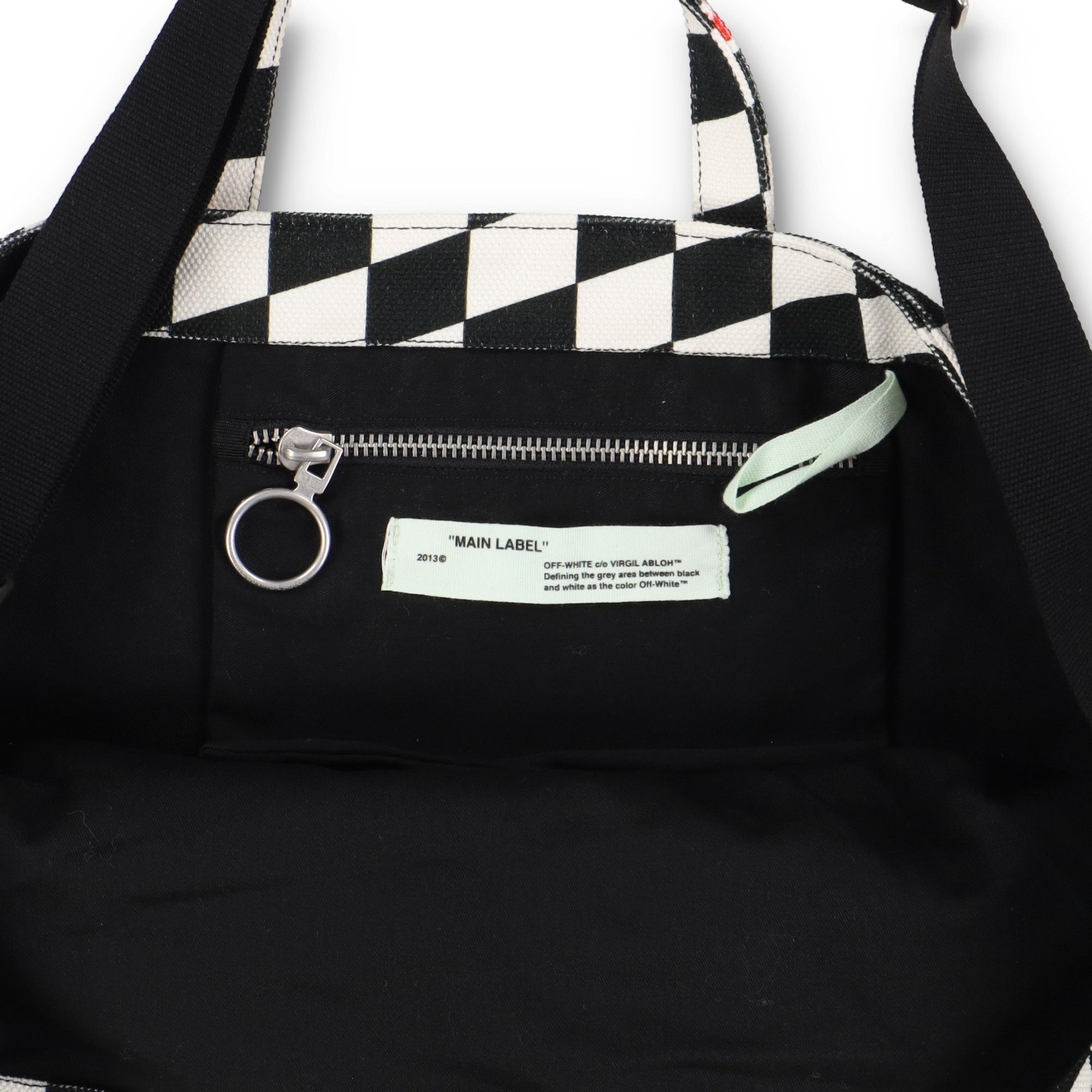 Off-White Black And White Checkered Leaf Logo Shopper Bag Size ONE SIZE - 3 Thumbnail