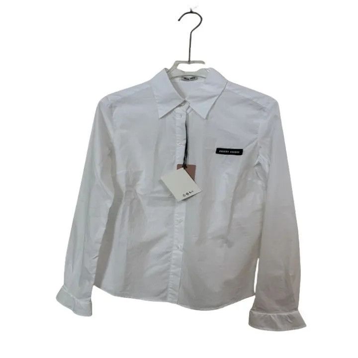 Miu Miu Miu Miu Solid Long Sleeve Shirt 0079 Size M / US 6-8 / IT 42-44 - 1 Thumbnail
