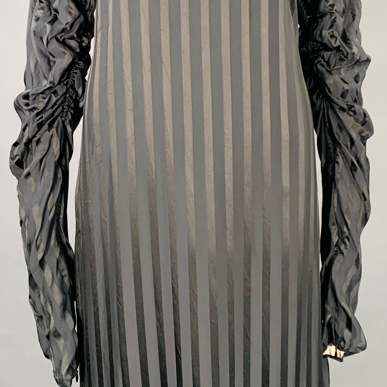 Jean Paul Gaultier JEAN PAUL GAULTIER Black Acetate Blend Stripe Long Sleeve Size M / US 6-8 / IT 42-44 - 2 Thumbnail