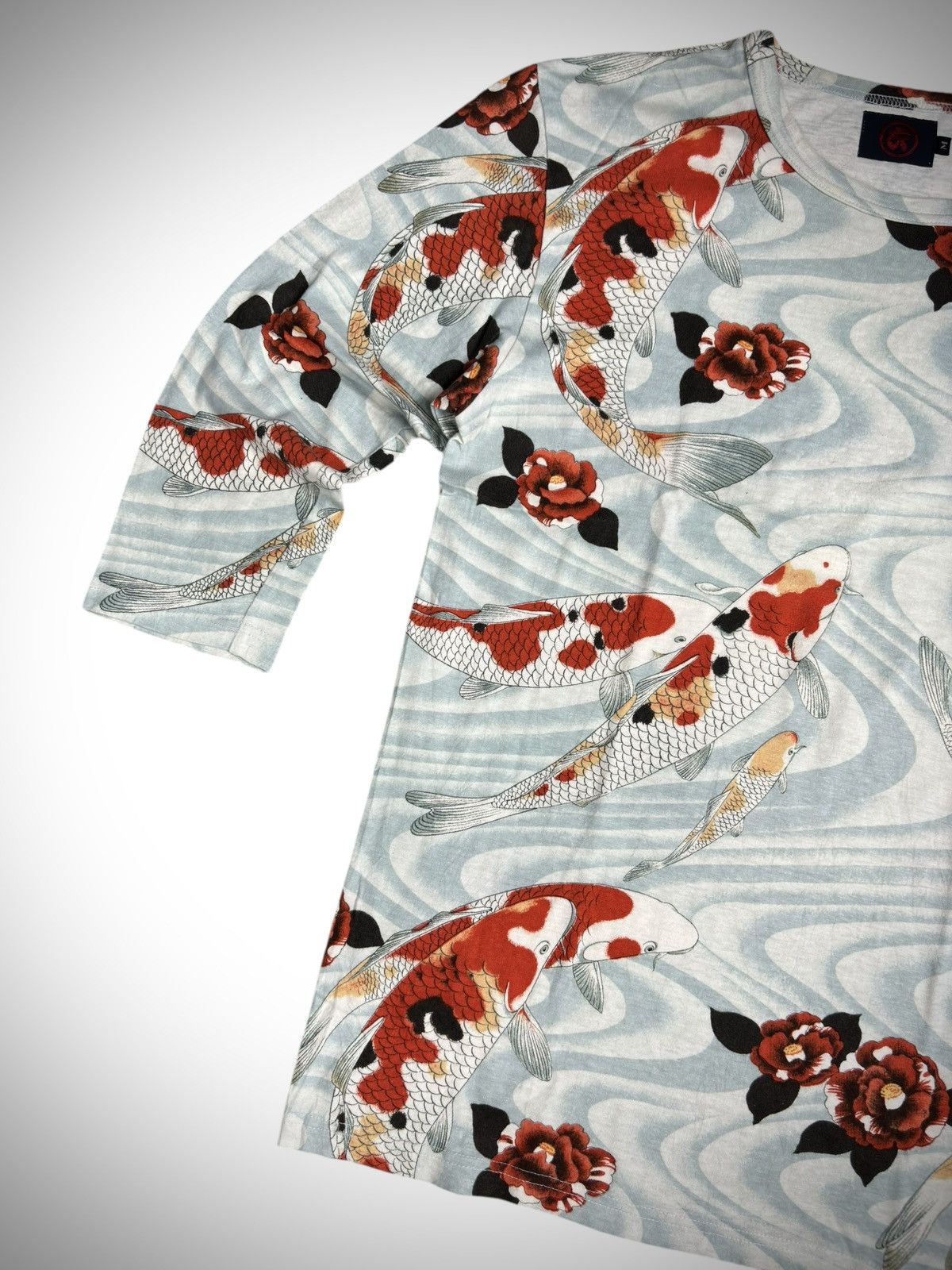 Japanese Brand Austere Japan Kuromo - Indigo Kyoto Sukajan Koi Ls T-Shirt Size US M / EU 48-50 / 2 - 3 Thumbnail