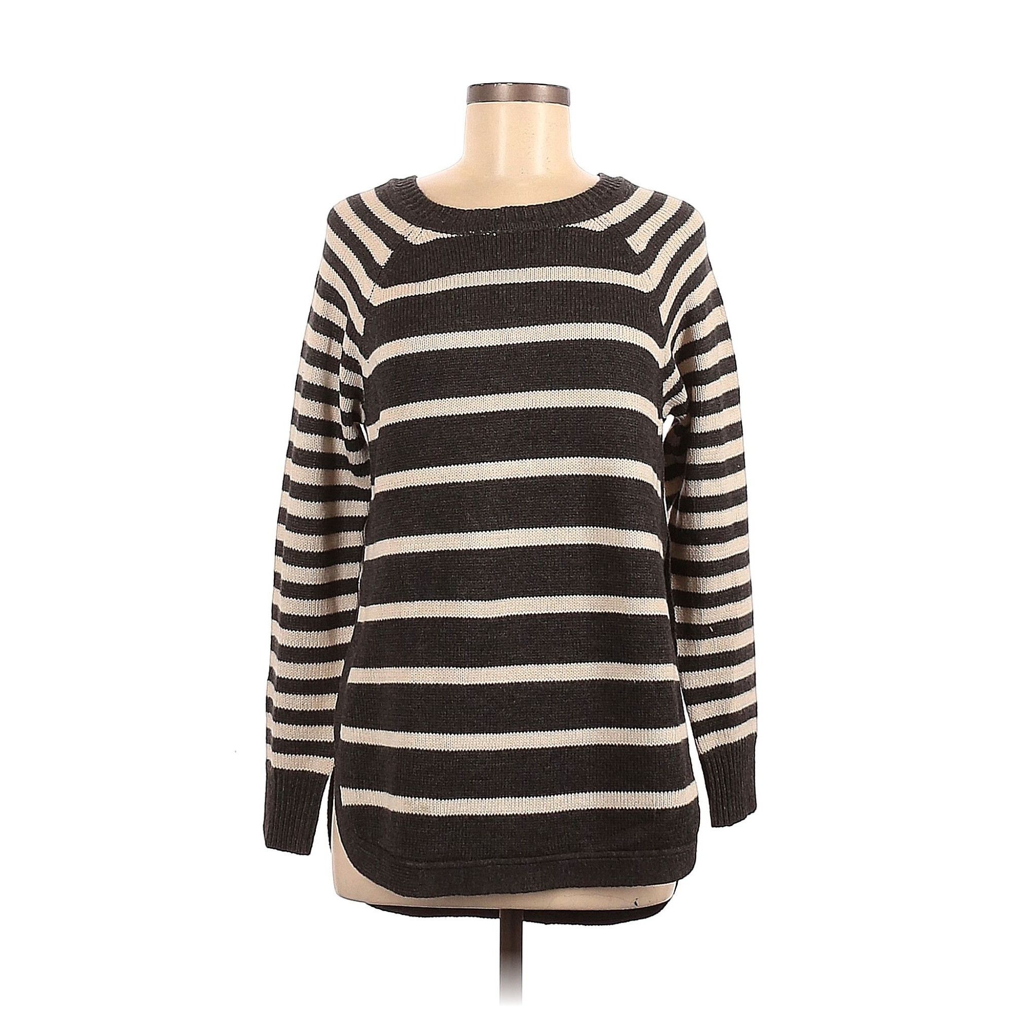 Other RDI Gray White Stripped Thick Woven Knitted Pullover Open Si Size M / US 6-8 / IT 42-44 - 1 Thumbnail
