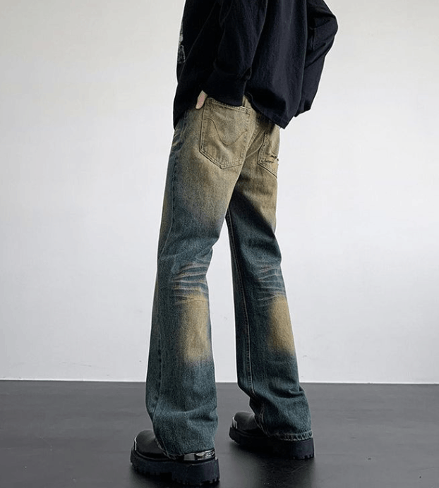 Japanese Brand Men's trendy washed distressed jeans y2k Size US 32 / EU 48 - 4 Thumbnail