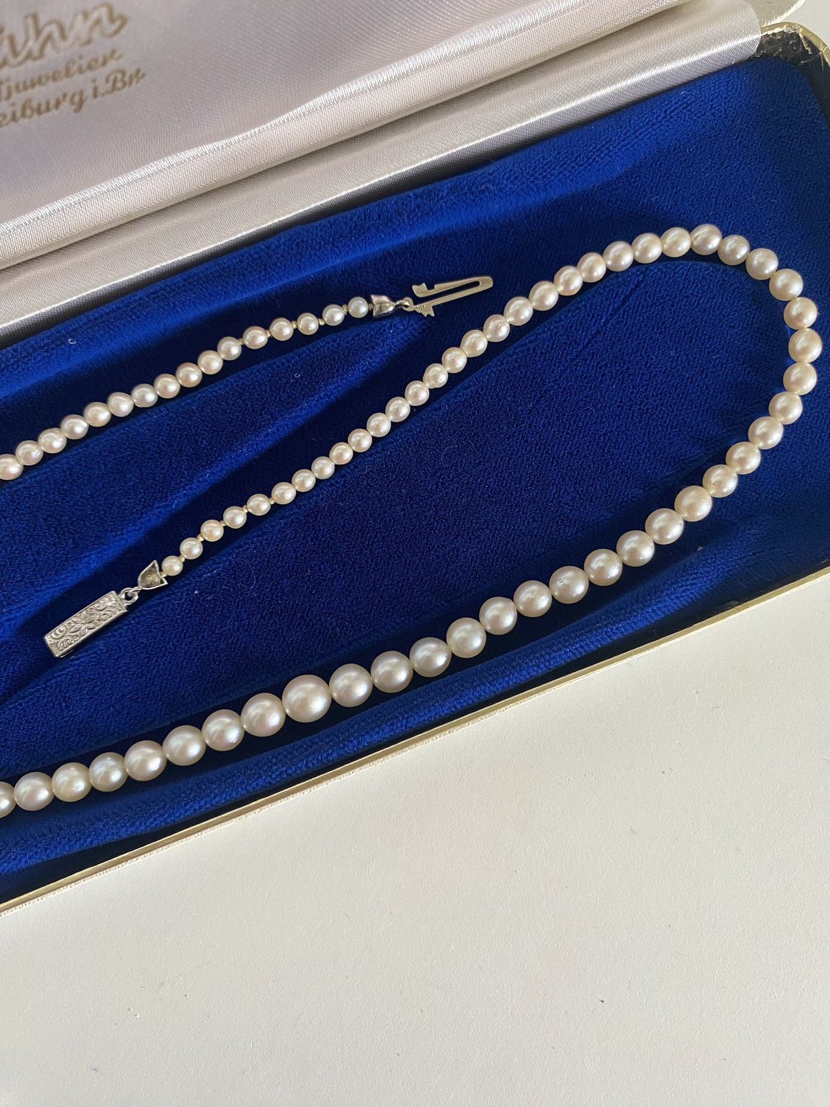 Vintage Collier Juwelier Kühn en perles de culture et or blanc Size ONE SIZE - 4 Thumbnail