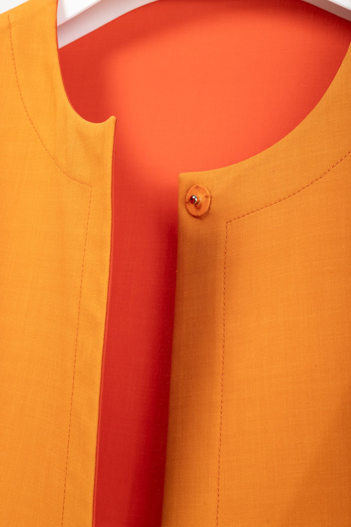 Akris Akris Reversible Firecracker Orange Cotton Trapeze Jacket Size XL / US 12-14 / IT 48-50 - 14 Thumbnail