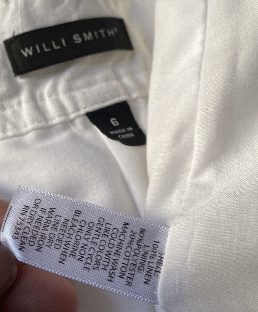 Willi Smith Willi Smith, White, Linen Blend, Mini/Midi Pencil Skirt Size 28" / US 6 / IT 42 - 7 Thumbnail