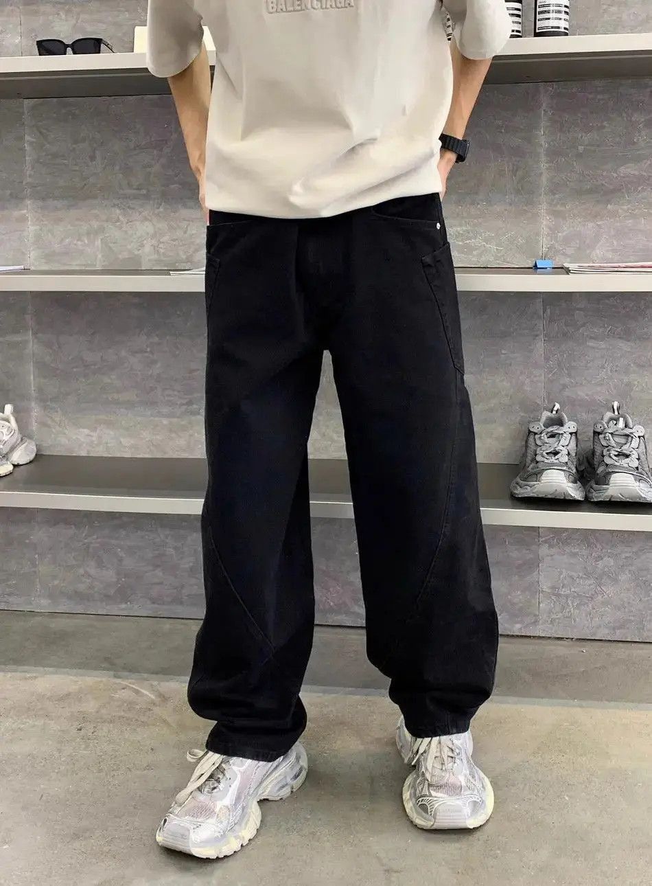 Japanese Brand Wide leg loose washed jeans Size US 32 / EU 48 - 2 Thumbnail