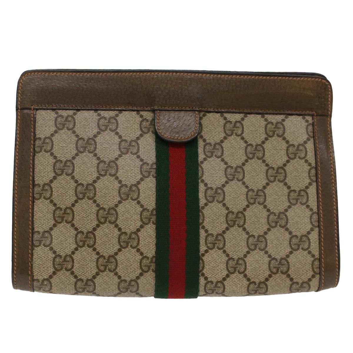 image of Gucci Shima Line Clutch Bag in White, Women's