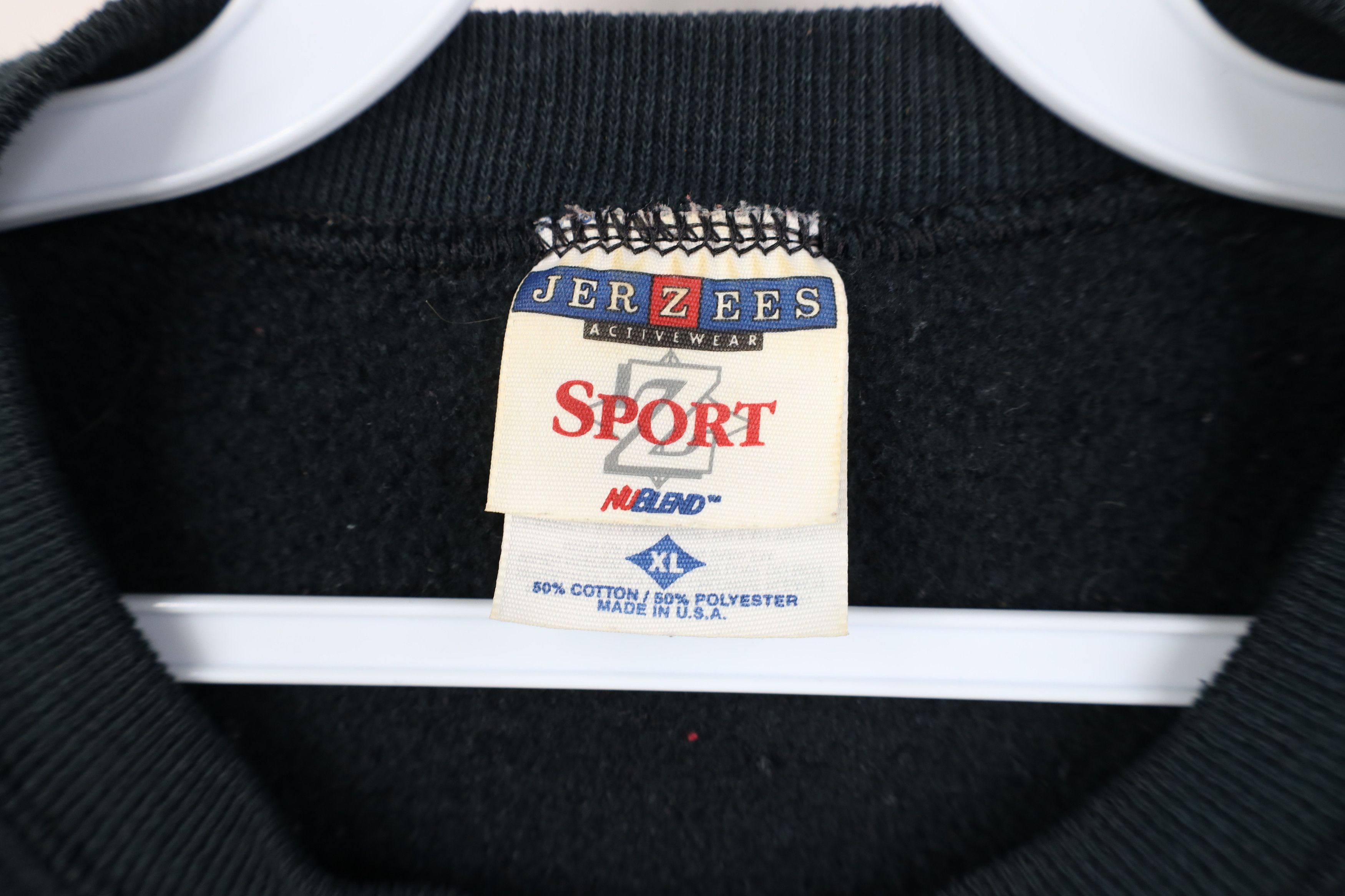 Vintage Vintage 90s Streetwear Heavy Crewneck Sweatshirt Black USA Size US XL / EU 56 / 4 - 4 Thumbnail