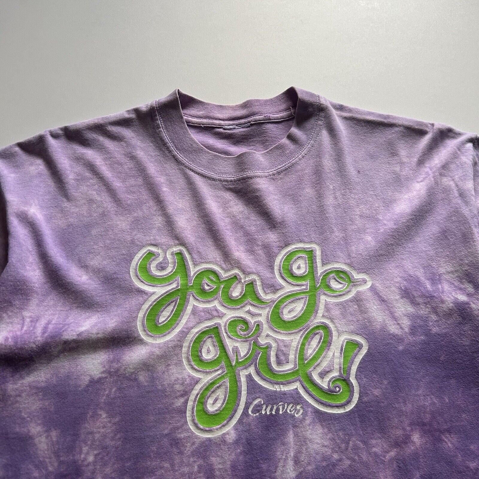 Vintage Vintage Y2K You Go Girl Curves T Shirt Large Tie Dyed Rare Size US L / EU 52-54 / 3 - 2 Thumbnail
