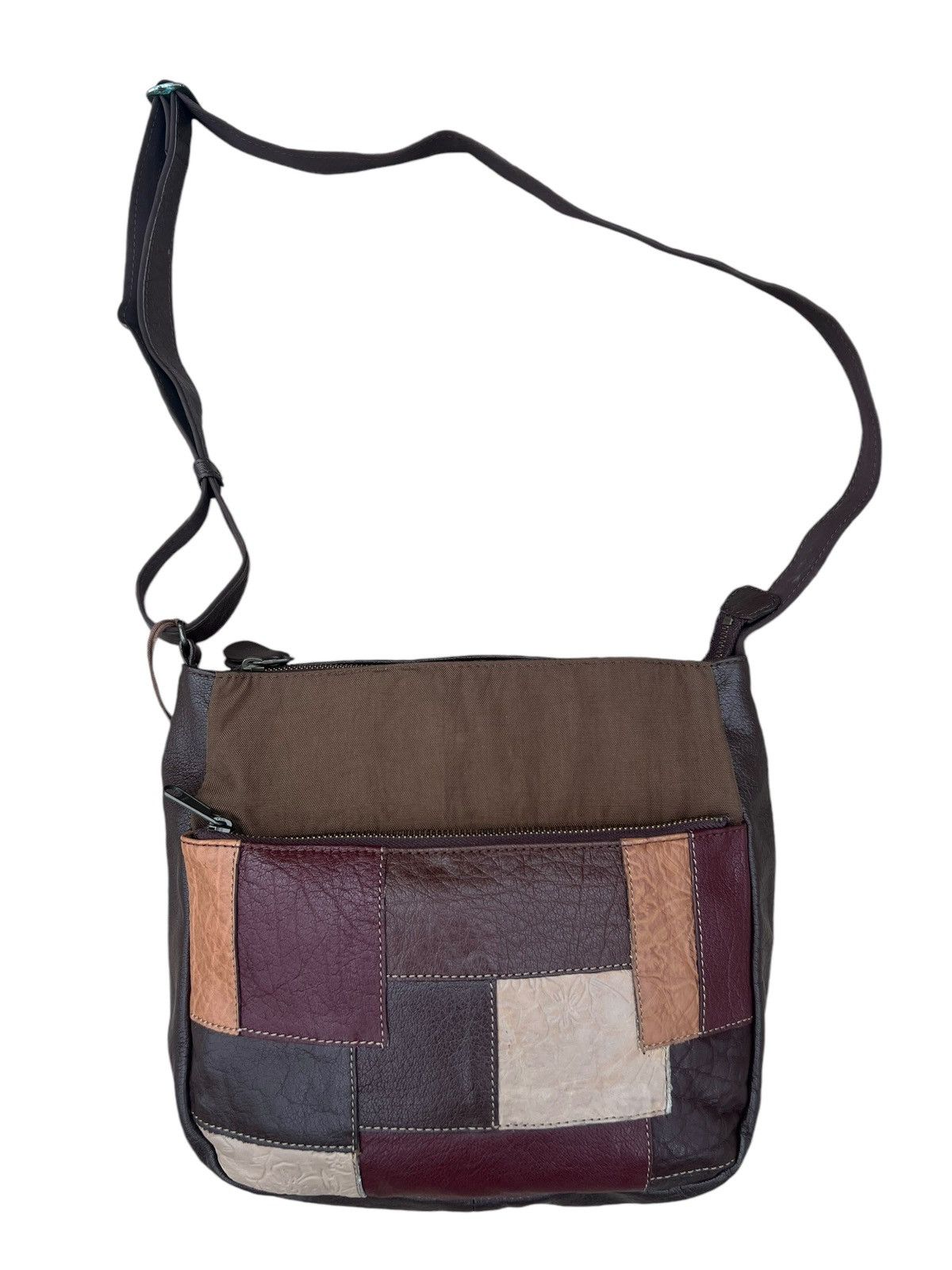 Japanese Brand Vintage Ibiza Japan Patina Patchwork Leather Bag Size ONE SIZE - 7 Thumbnail