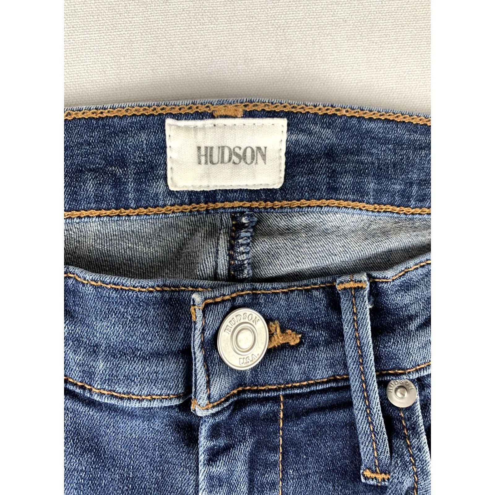 Hudson Hudson Jeans Blue Skinny Ankle Cut Women Raw Hem 26x27 Size 26" / US 2 / IT 38 - 4 Thumbnail