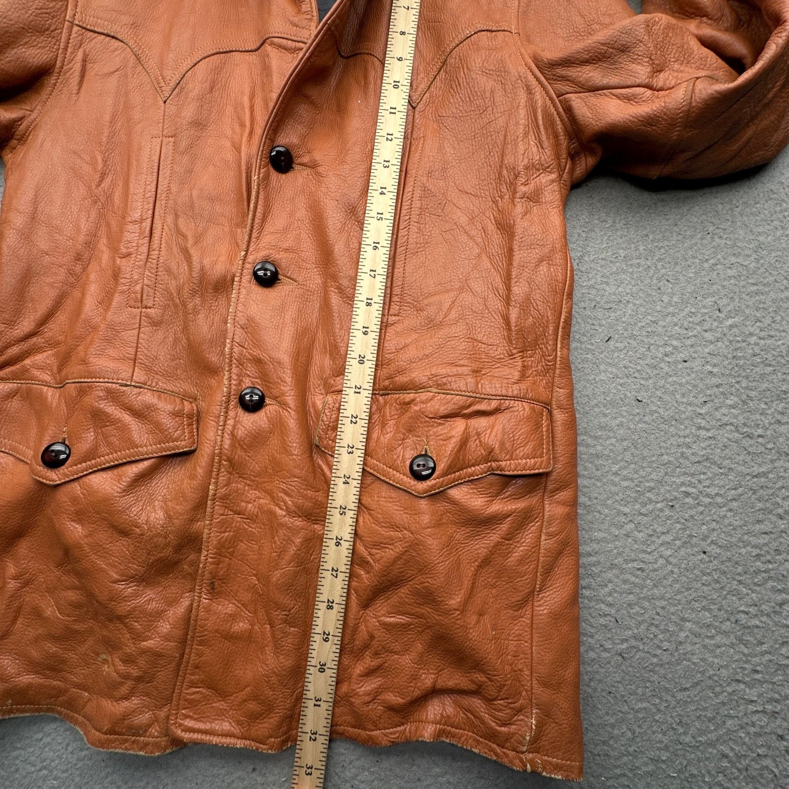 Other Vintage 70s WB Place & Co Deerskin Leather Coat Jacket 42 Size US L / EU 52-54 / 3 - 6 Thumbnail