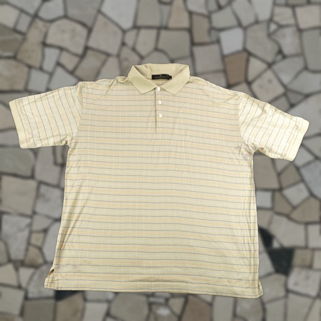 BUGATCHI Vintage Bugatchi Uomo Polo Shirt Mens Large Tan Plaid Performance Golf Cotton Size US L / EU 52-54 / 3 - 1 Thumbnail