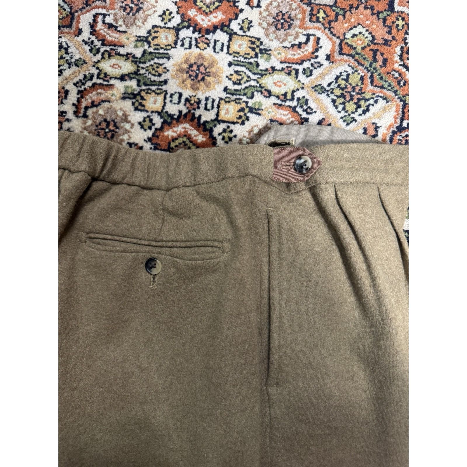 Camoshita Camoshita United Arrows Pleated Flannel Easy Trousers 34x29 Size 40R - 4 Thumbnail