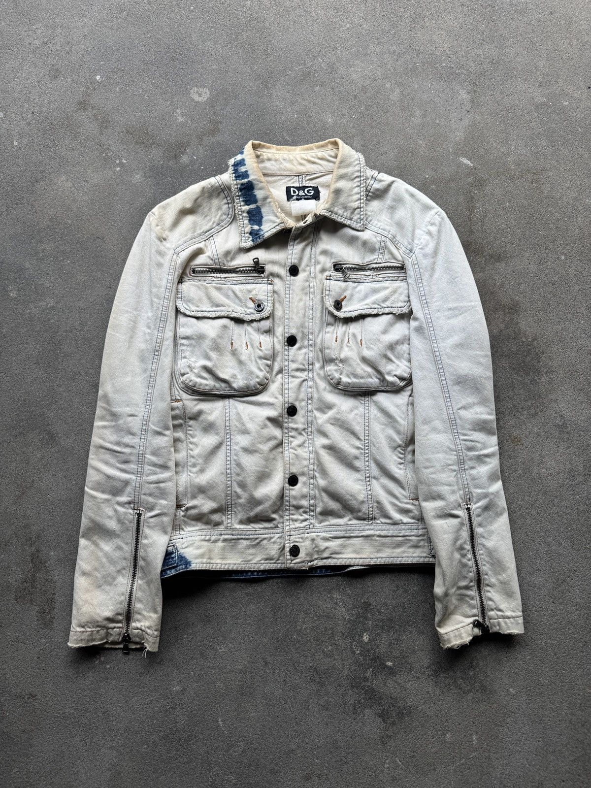 Dolce & Gabbana Dolce & Gabbana D&G Distressed Denim Jacket Size US M / EU 48-50 / 2 - 1 Thumbnail