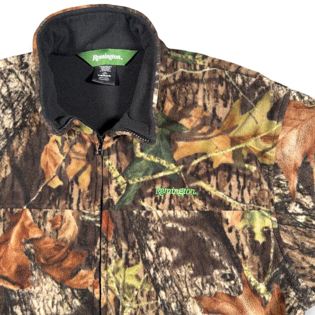 Vintage Remington Jacket Adult LARGE Brown Green Camo Polyester Fleece Mossy Oak Hunting Size US L / EU 52-54 / 3 - 2 Thumbnail