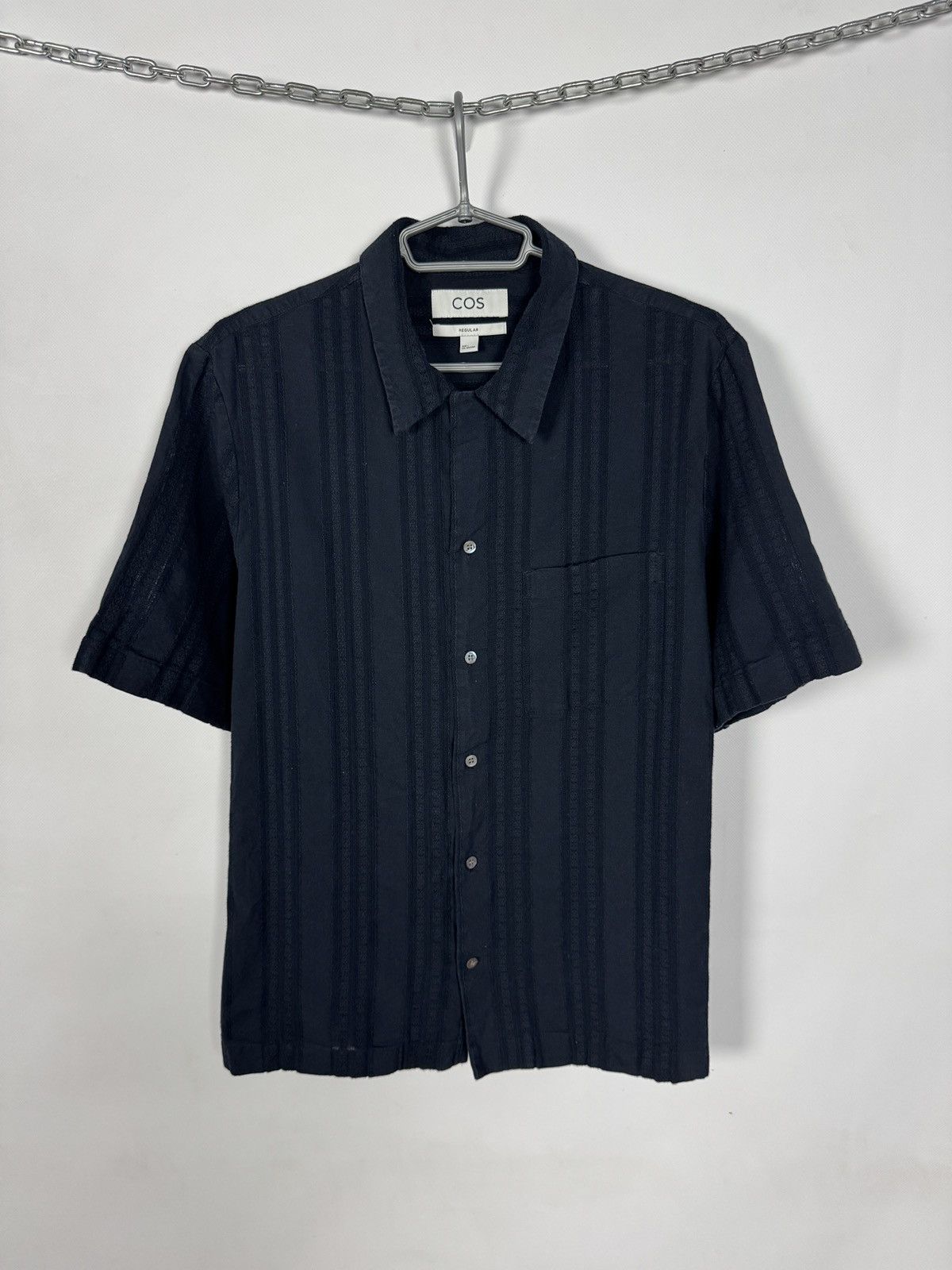 Cos COS Textured Stripe Short Sleeve Shirt Regular Fit Size L Size US L / EU 52-54 / 3 - 1 Thumbnail