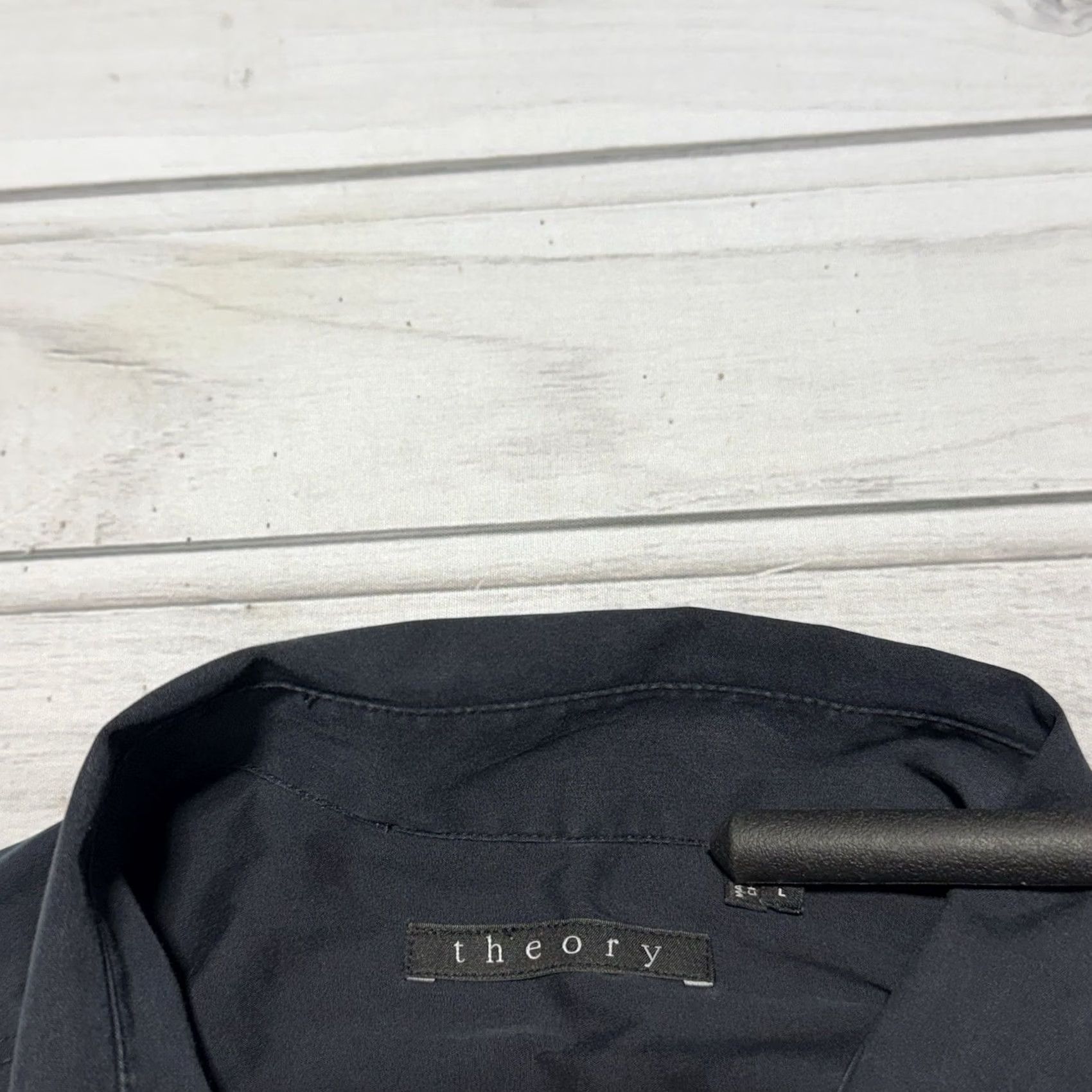 Theory Theory Shirt Mens Large Black Short Sleeve Button Front Pocket Size US L / EU 52-54 / 3 - 4 Thumbnail