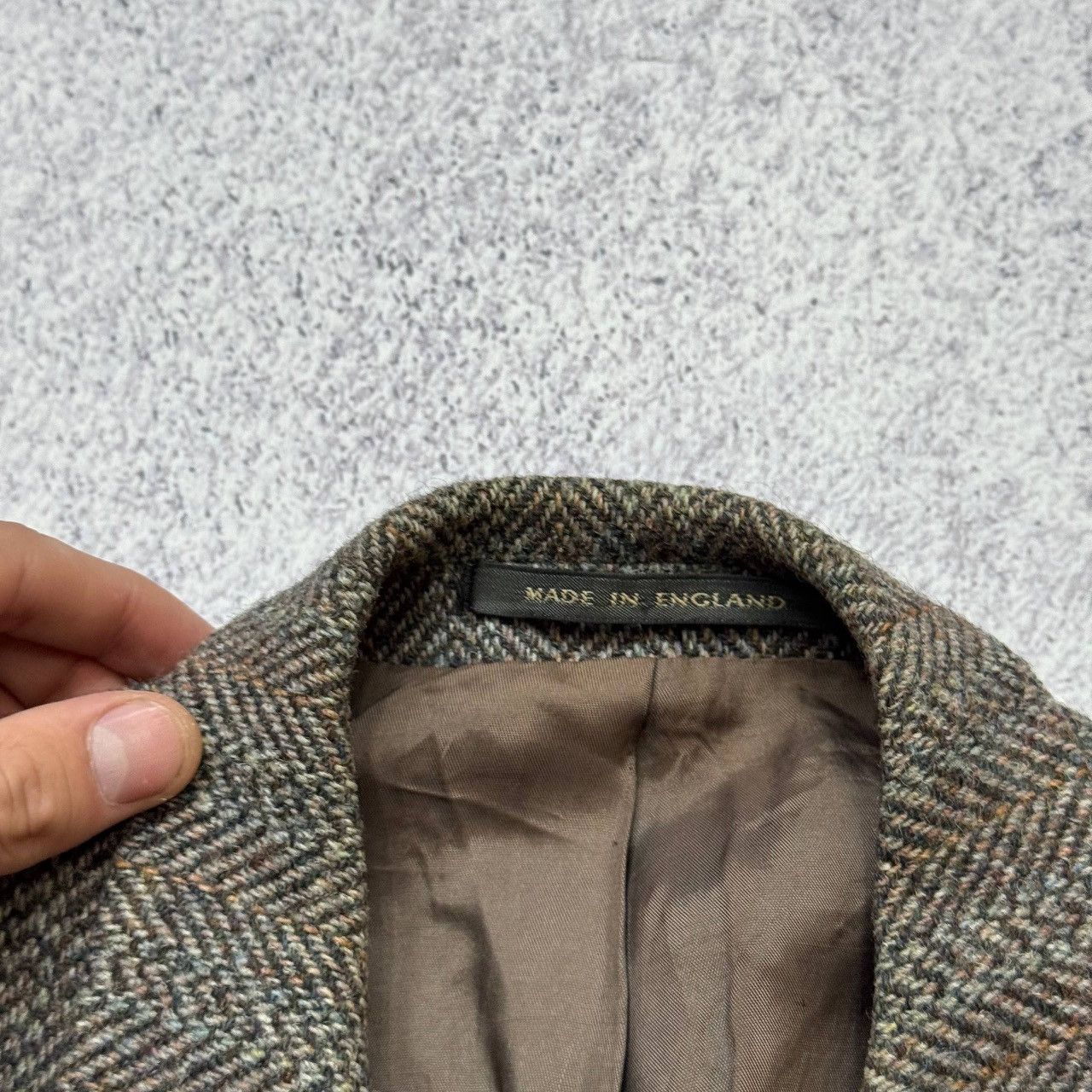 Harris Tweed Harris Tweed Blazer Handwoven 80s Scottish Wool Herringbone Size 42R - 7 Thumbnail