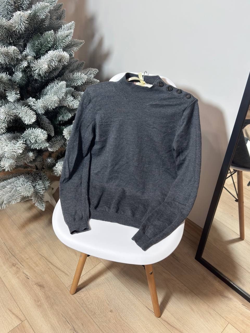 Sezane Women Wool Sweater Grey Size S