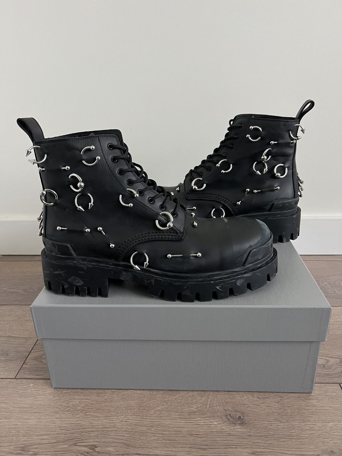 Balenciaga Balenciaga Leather Strike Piercing Boot 45 Size US 12 / EU 45 - 2 Thumbnail